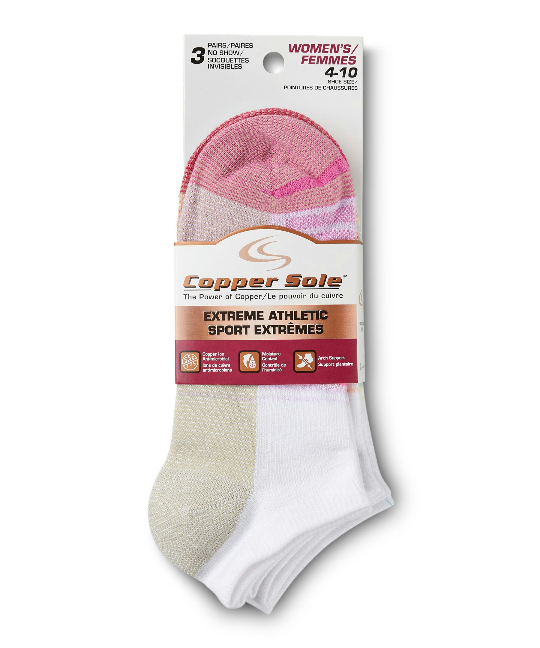 Women's 3 Pack Moisture Guard Extreme Athletic No Show Socks