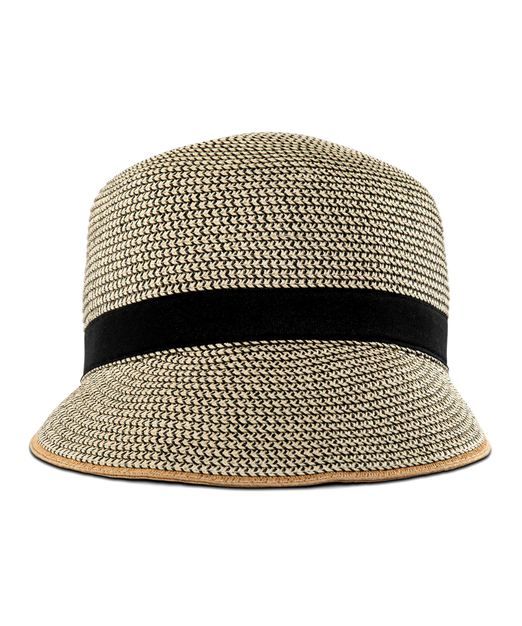 Denver Hayes Women's Braided Half Brim Hat With Black Ribbon Trim