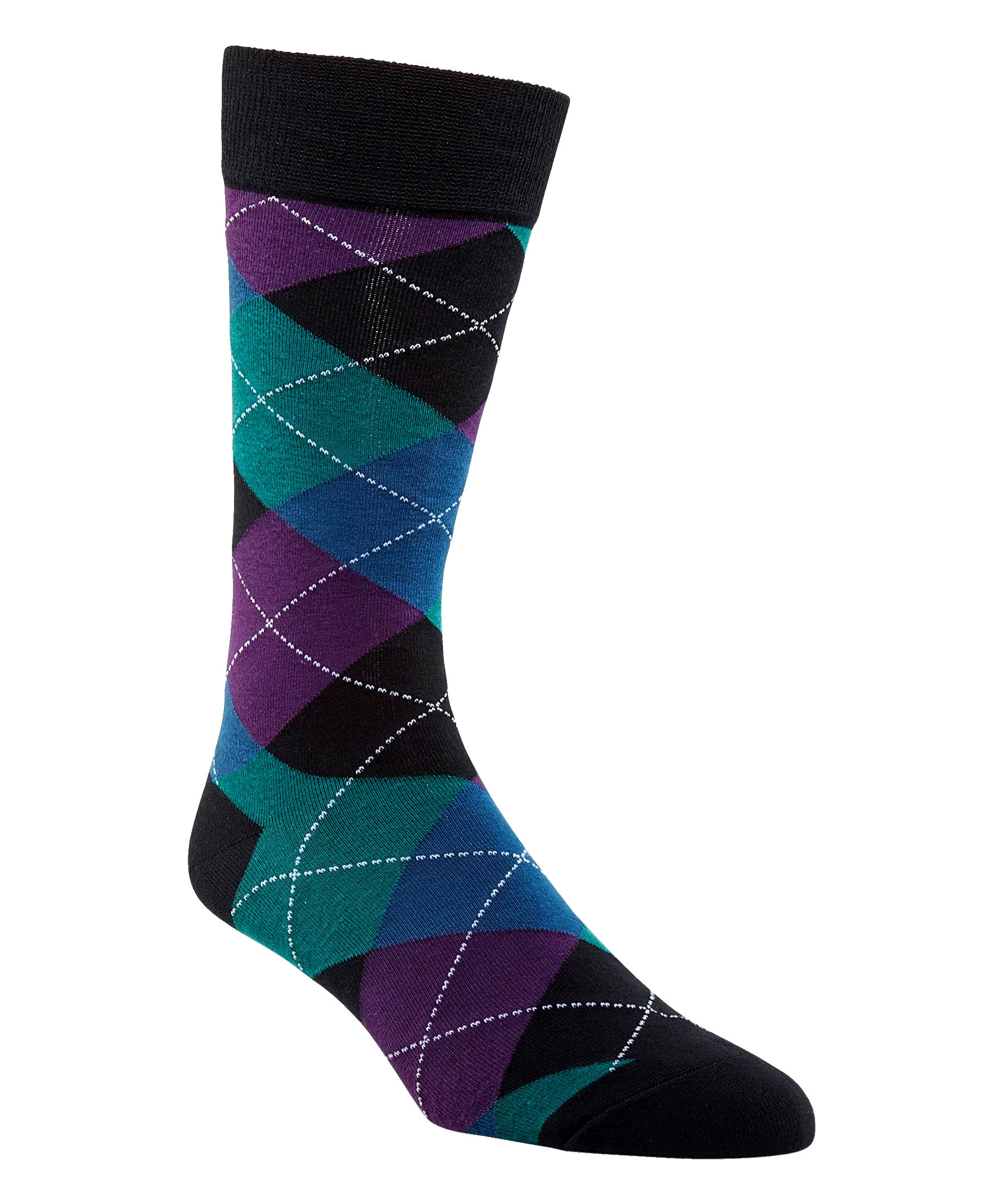 Denver Hayes Men's Novelty Geometric/Striped Crew Casual Sock