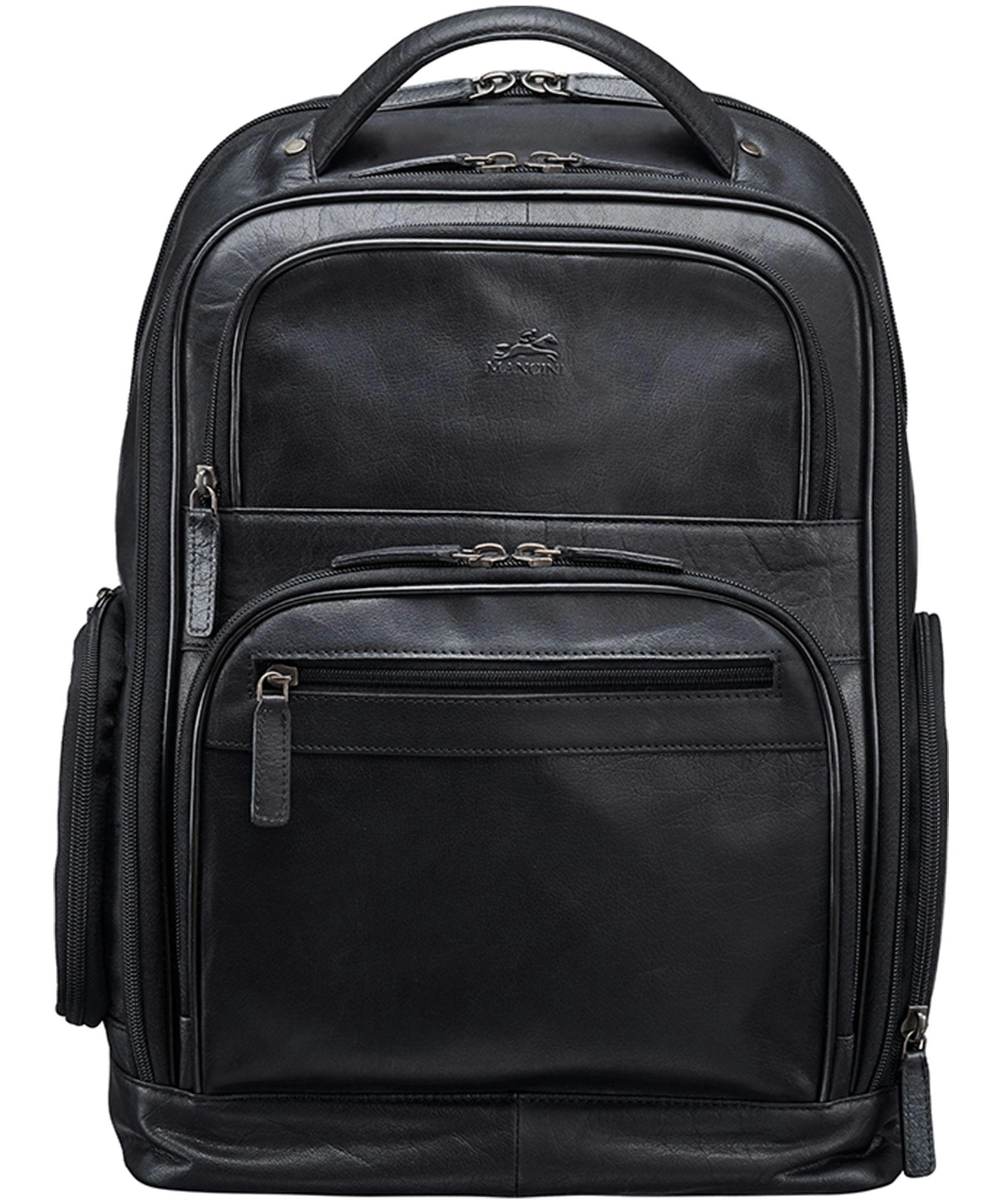 Mancini Leather Goods Unisex Buffalo Carry On Duffle Bag with Laptop Compartment Black