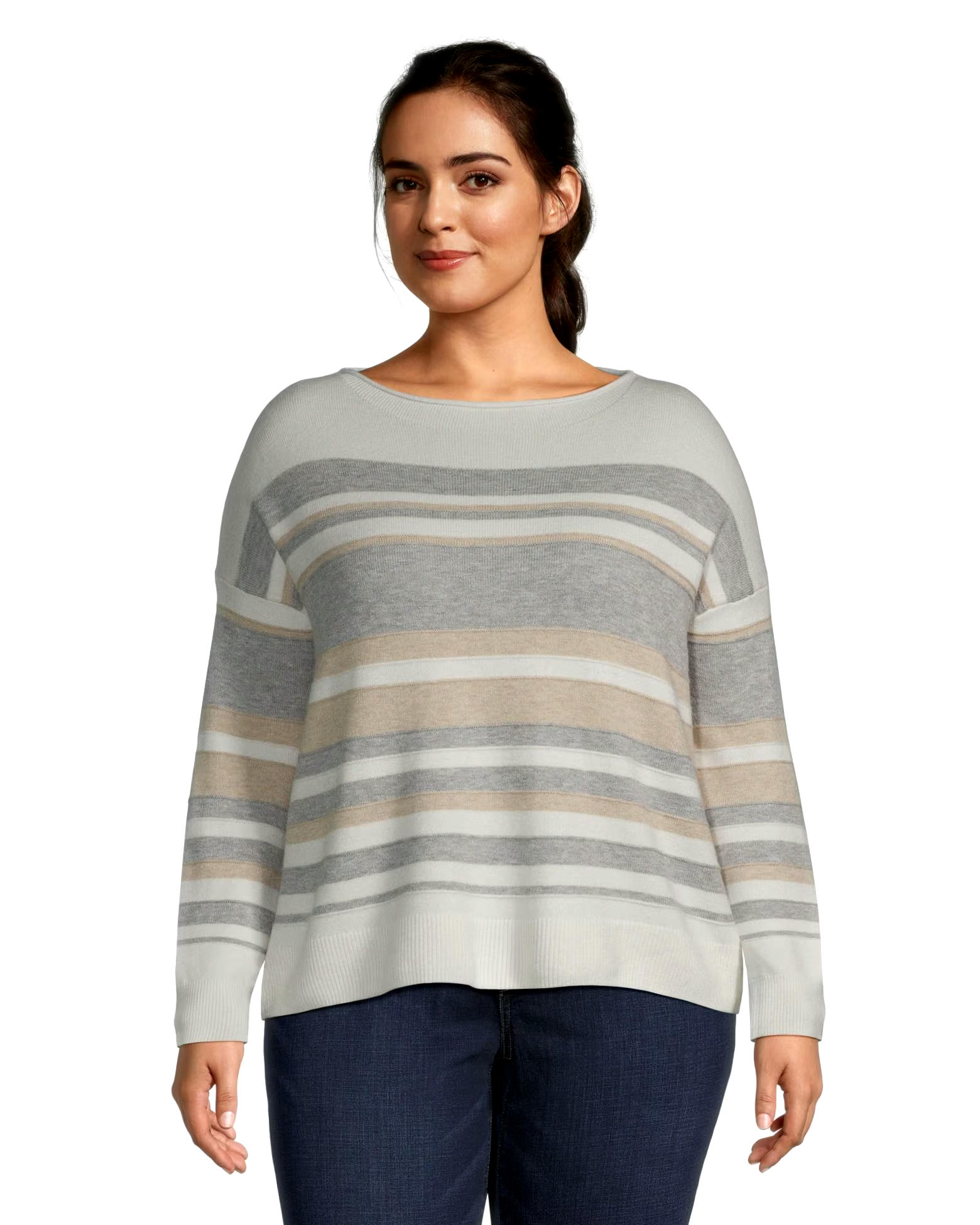 Denver Hayes Women's Semi Fitted Cozy Novelty Stitch Boat Neck Pullover