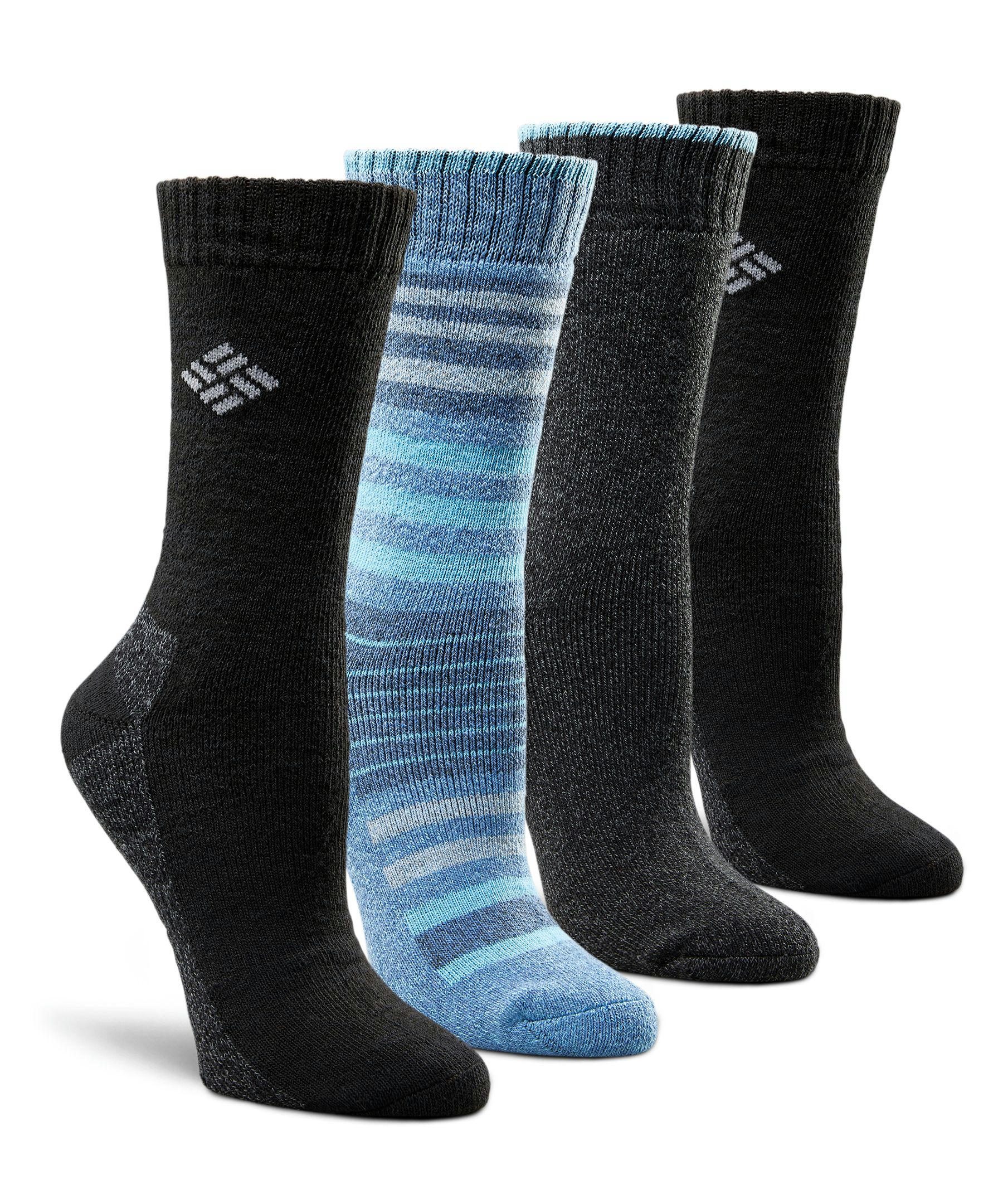 Columbia Women's 4 Pack Stripe Moisture Guard Crew Socks