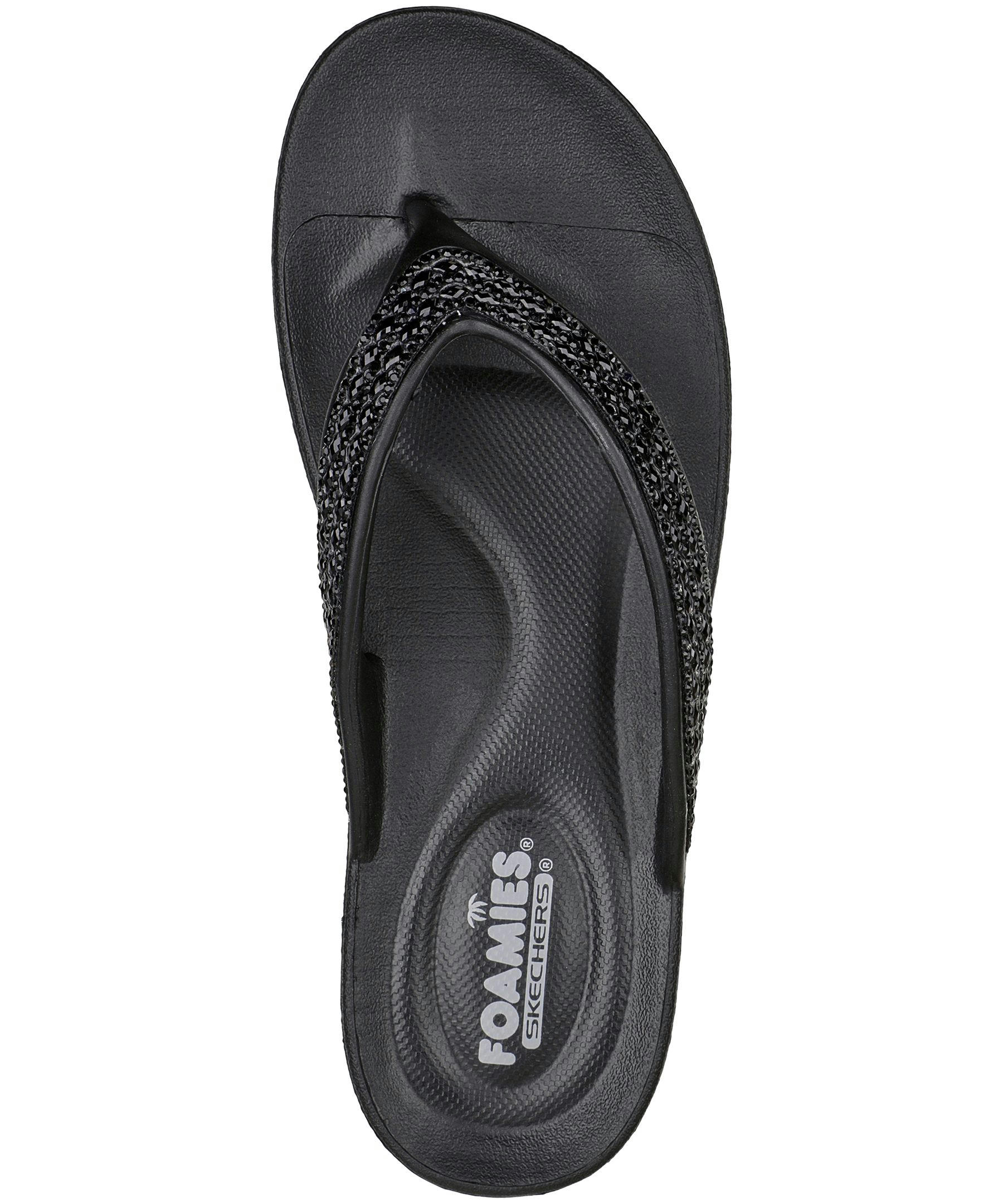 Skechers Women's Glitzy Foamies Rhinestone Flip Flop Sandals