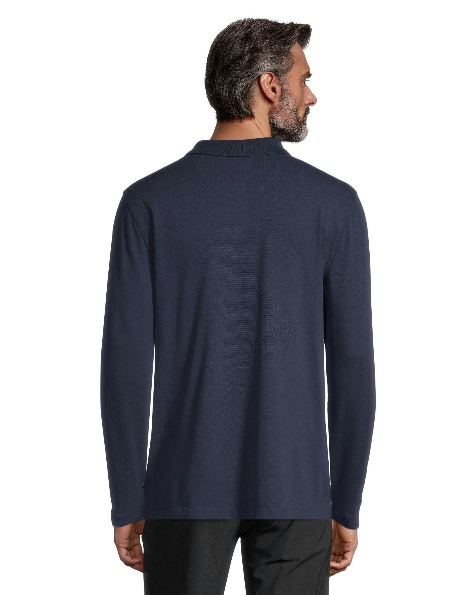 Denver Hayes Men's 50 Wash Long Sleeve Modern Fit Stretch Pique Polo Shirt