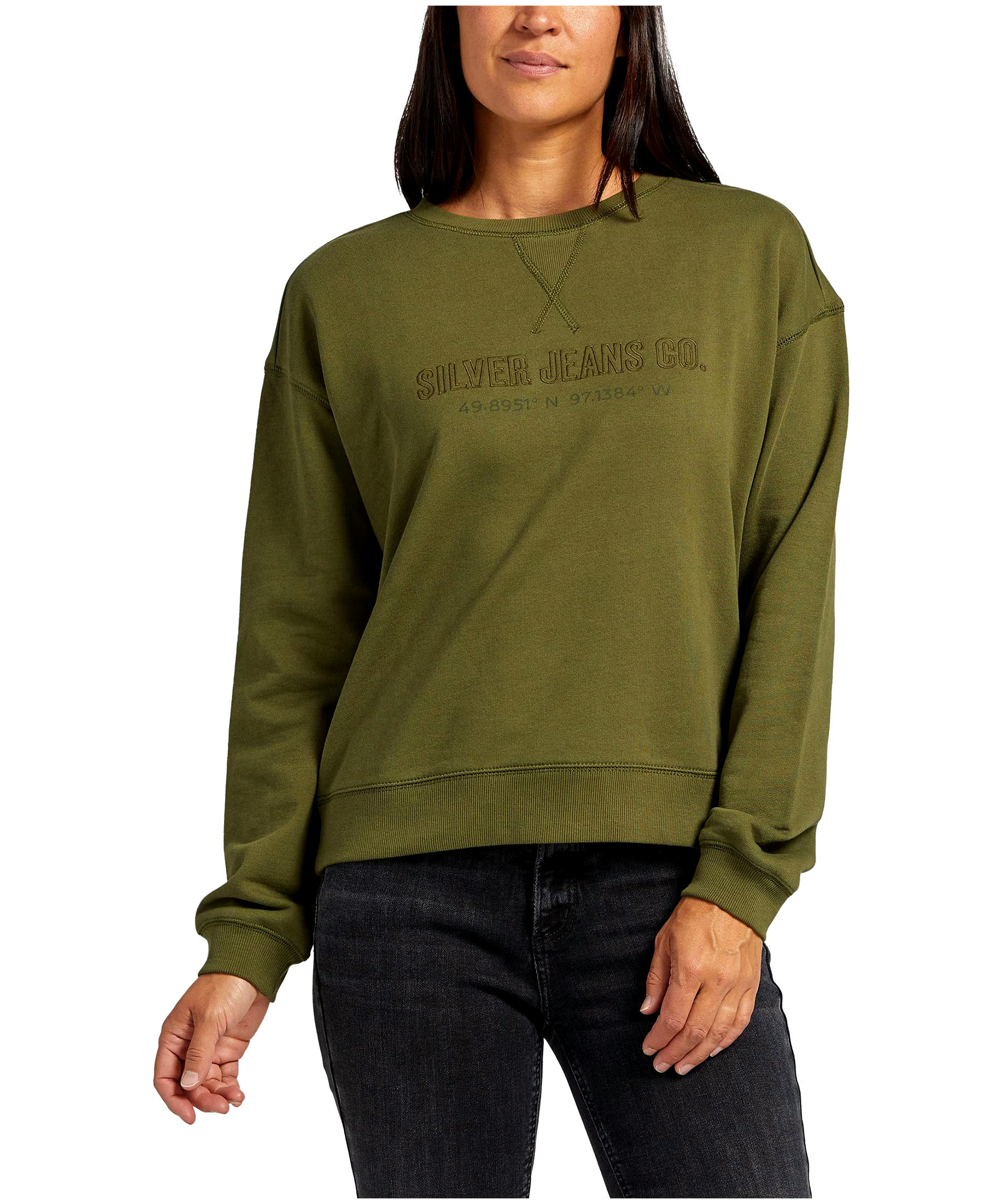 Silver Women's French Terry Crewneck Sweatshirt