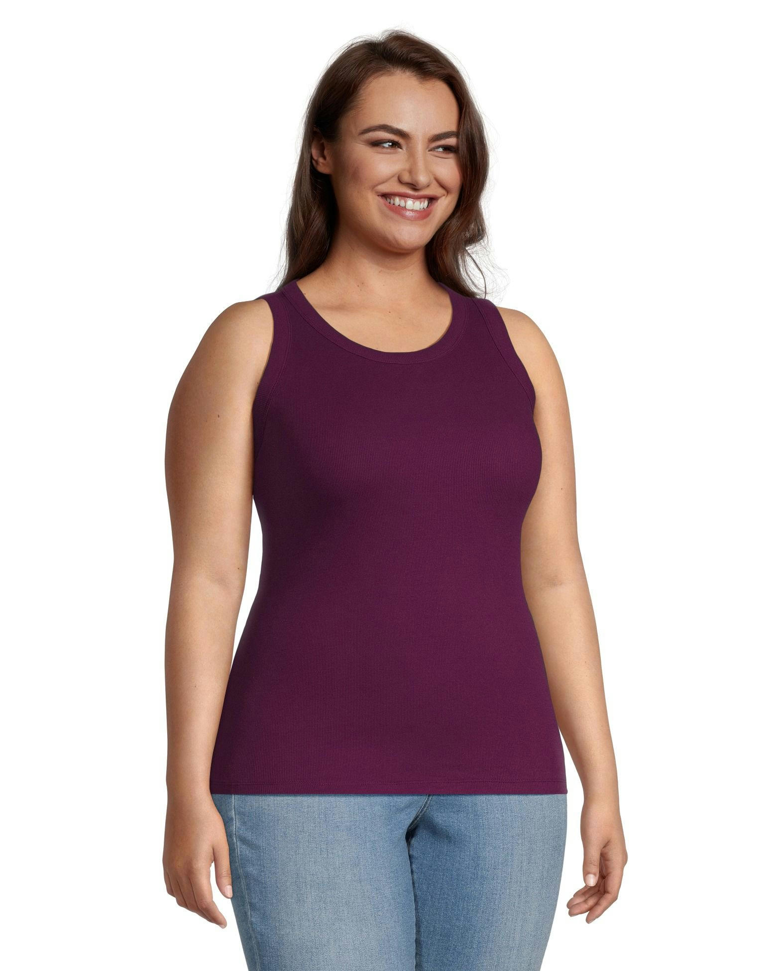 Denver Hayes Women's Fitted High Neck Ribbed Tank Top