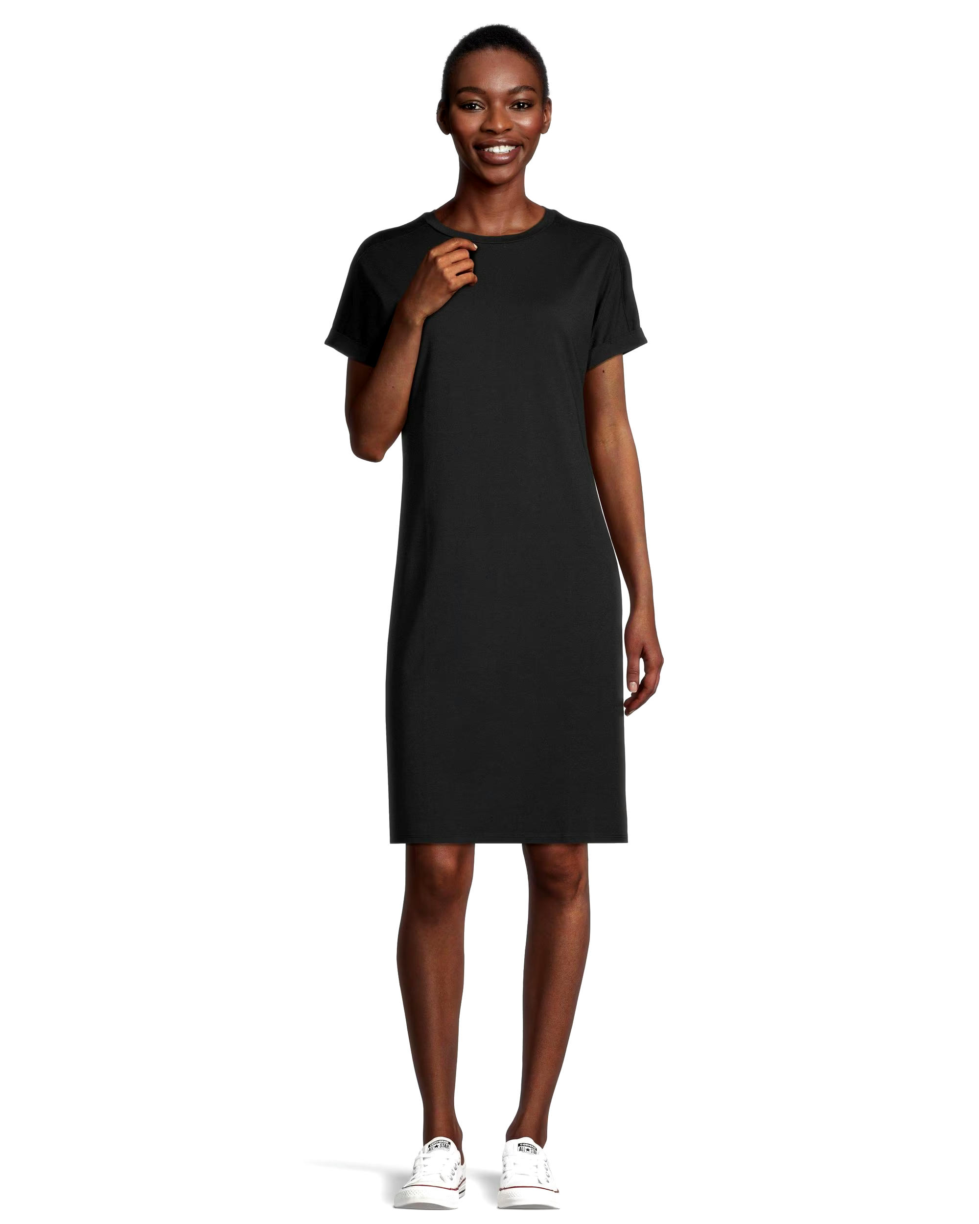 Denver Hayes Women's Semi-Fitted Crewneck T Shirt Dress