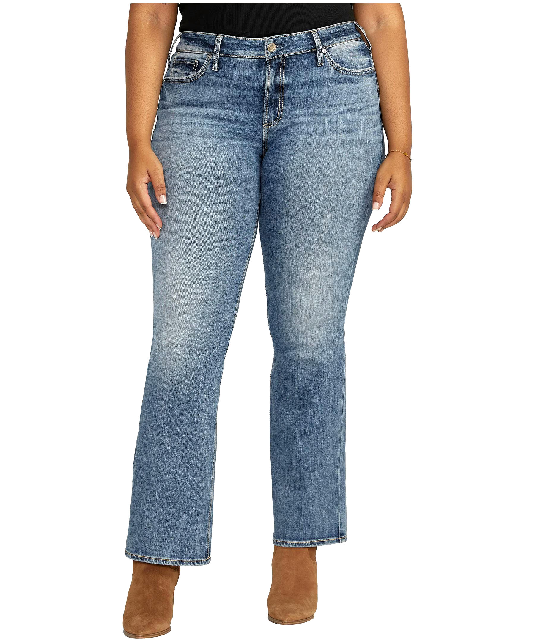 Silver Women's Suki Mid Rise Curvy Fit Bootcut Jeans