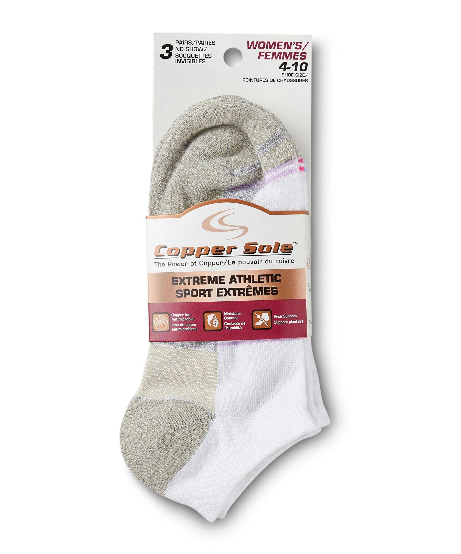 Women's 3 Pack Moisture Guard Extreme Athletic No Show Socks