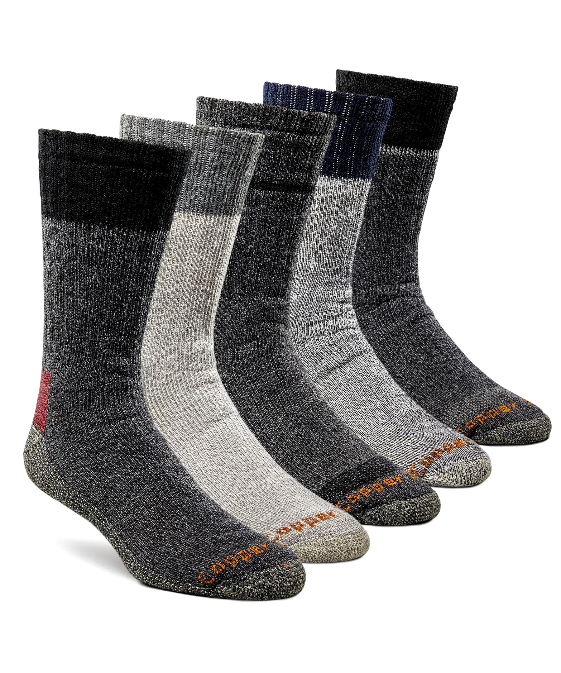 Copper Sole Mens' 5 Pack Thermal Work Socks