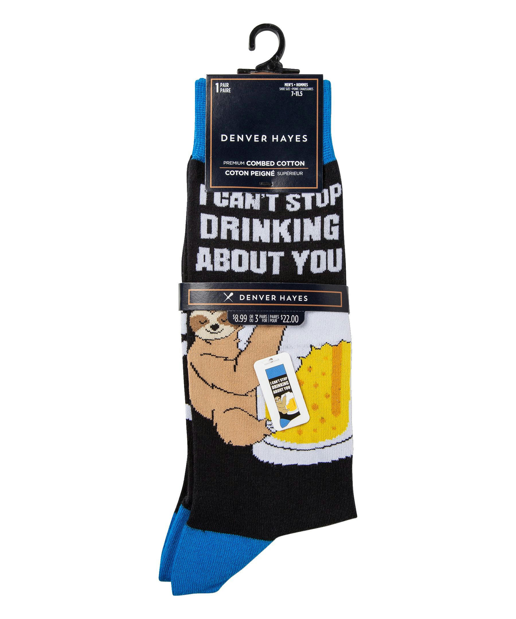 Denver Hayes Men's Novelty Beer Pattern Crew Socks