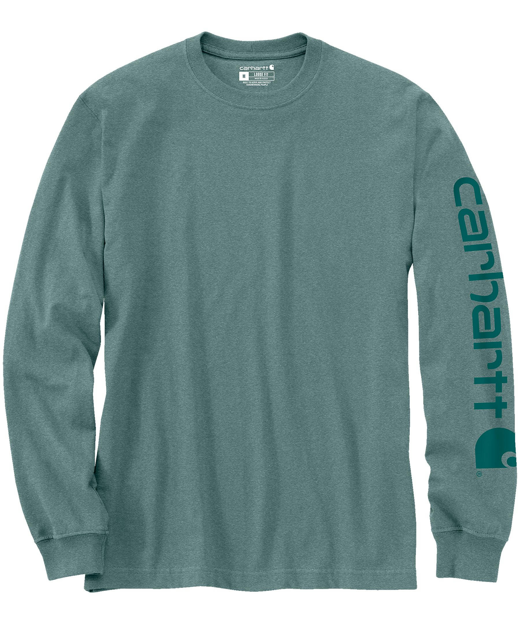 Carhartt Men's Loose Fit Sleeve Logo Long Sleeve Graphic T Shirt