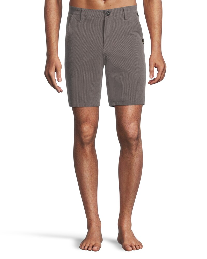 Men's Mid Rise Stretch Textured Herringbone Quick Dry Hybrid Shorts