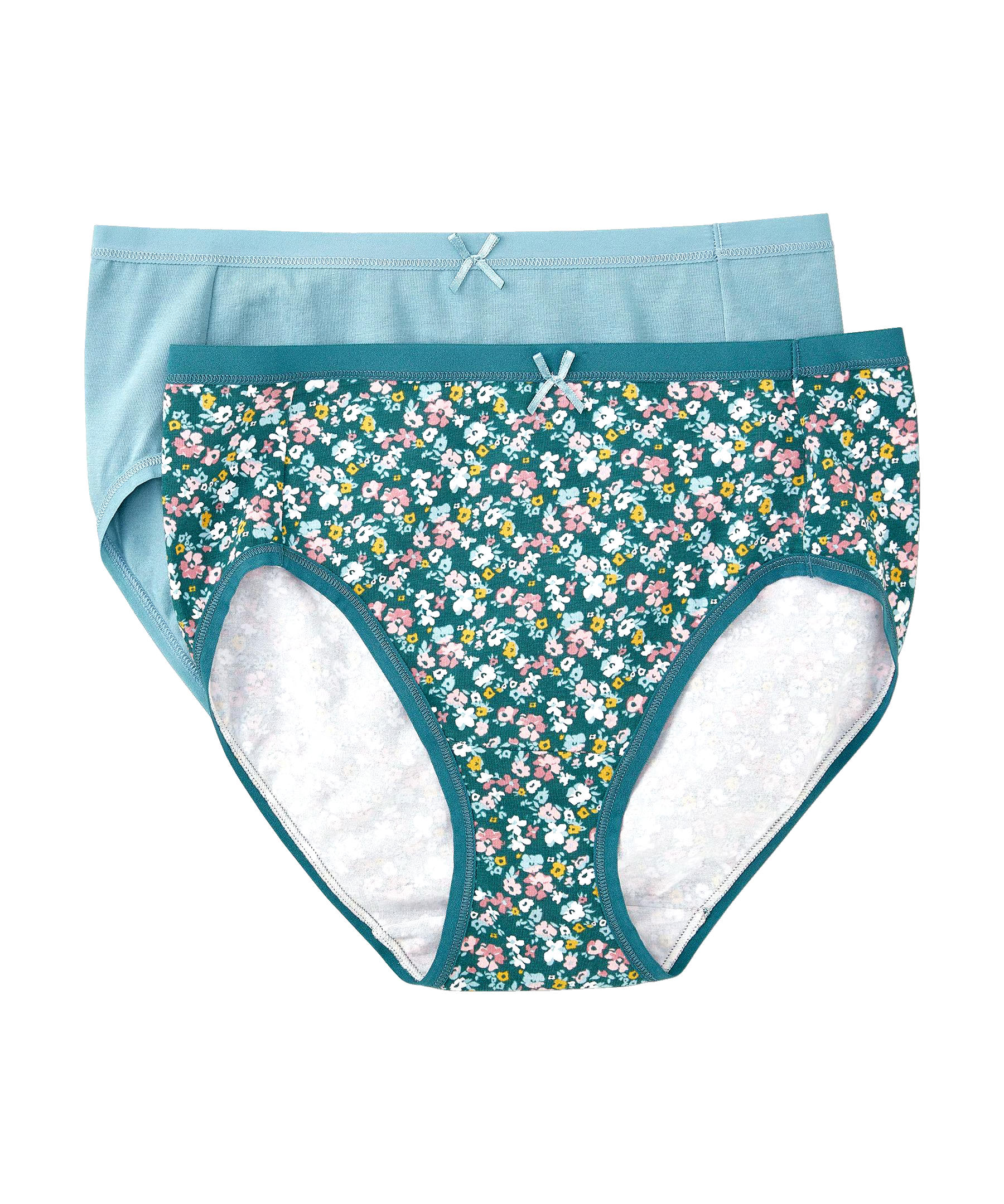 Denver Hayes Women's 2 Pack Perfect Fit Cotton Stretch Hi Cut Panty