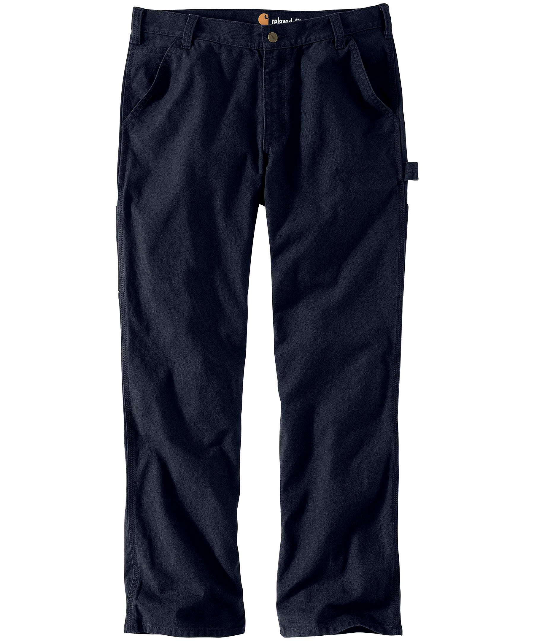 Carhartt Men's Rugged Flex Relaxed Fit Heavyweight Cotton Duck Dungaree Work Pants - Navy