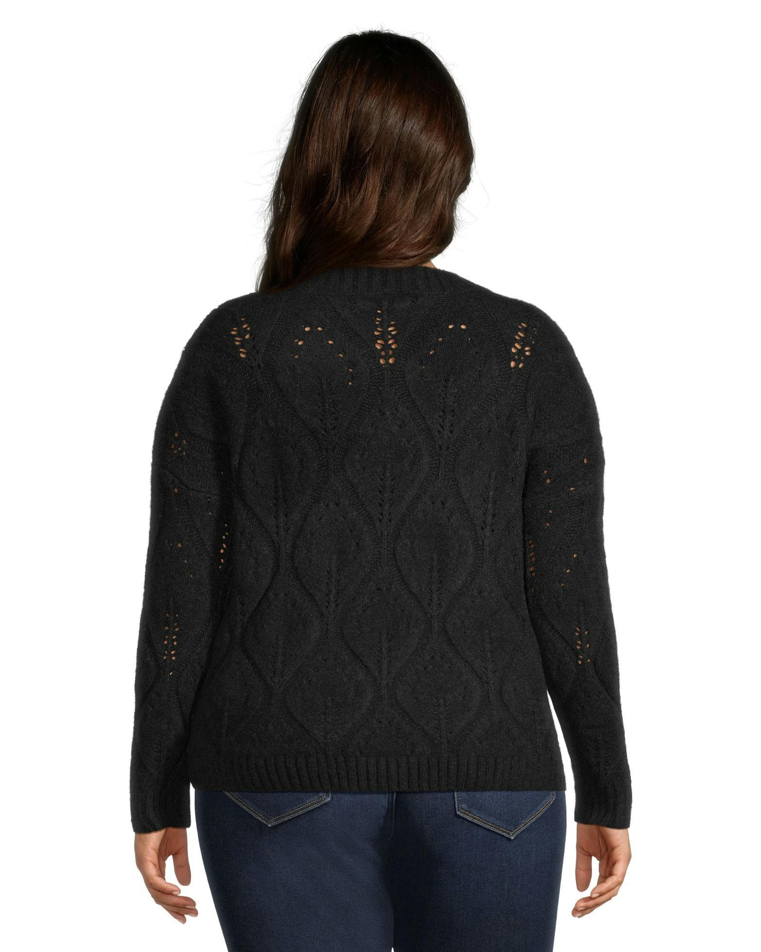 Denver Hayes Women's Luxe Relaxed Fit Pointelle Pullover