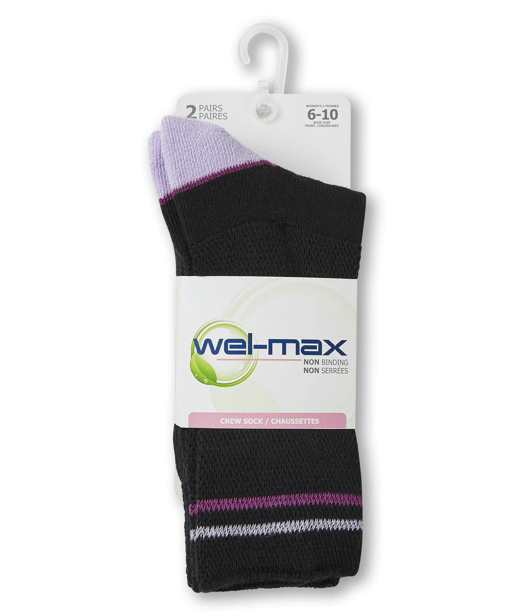 Welmax Women's Non-Binding Socks, 2 Pack