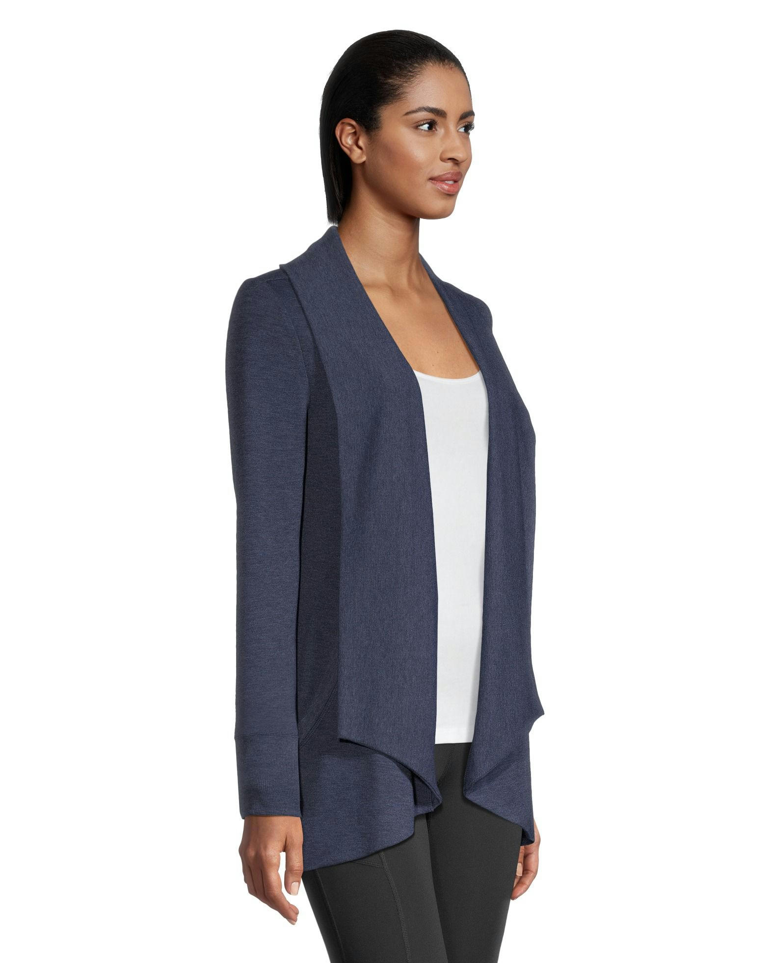 Shambhala Women's Semi-Fitted French Terry Open Cardigan