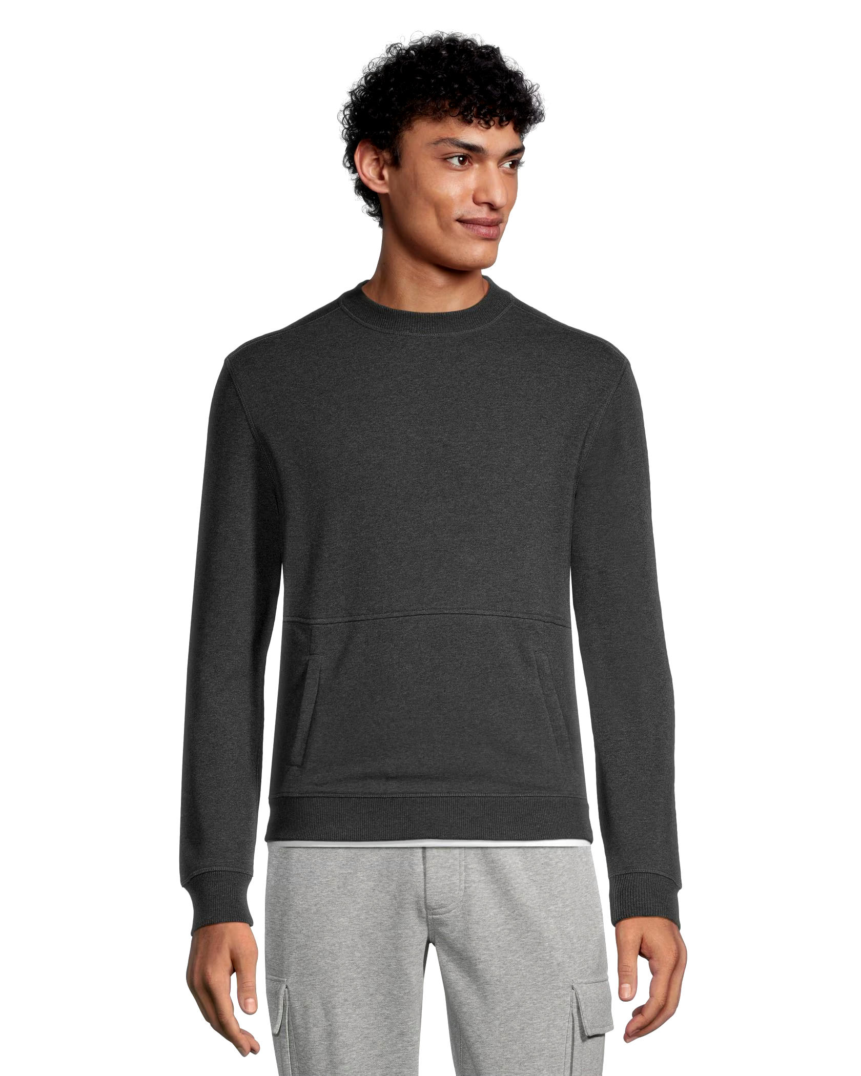 Matrix Men's Stretch Terry Kangaroo Pocket Crew Neck Shirt