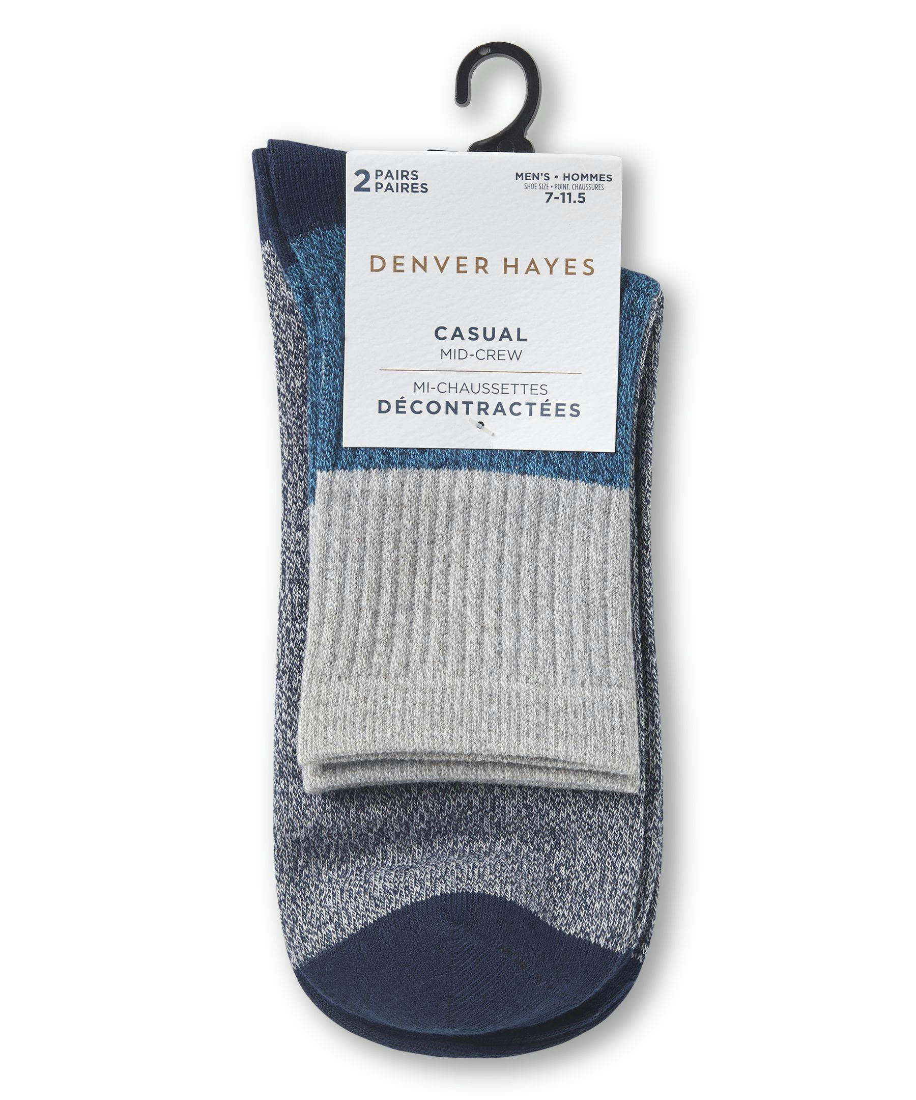 Denver Hayes Men's FRESHTECH® Weekender Mid Crew Socks, 2 Pack
