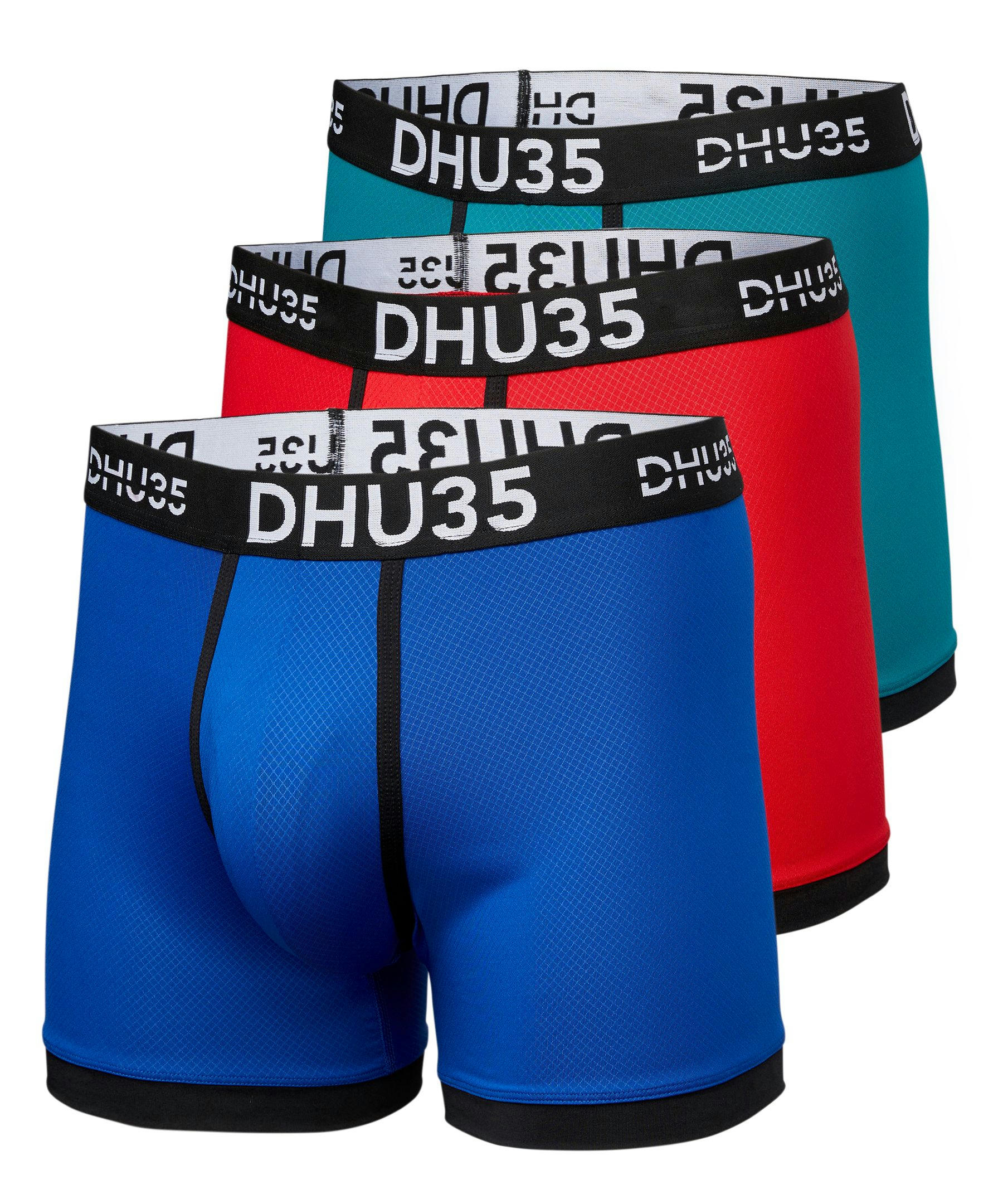 Denver Hayes Men's 3 Pack Fashion Microfiber Heat Press Boxer Briefs