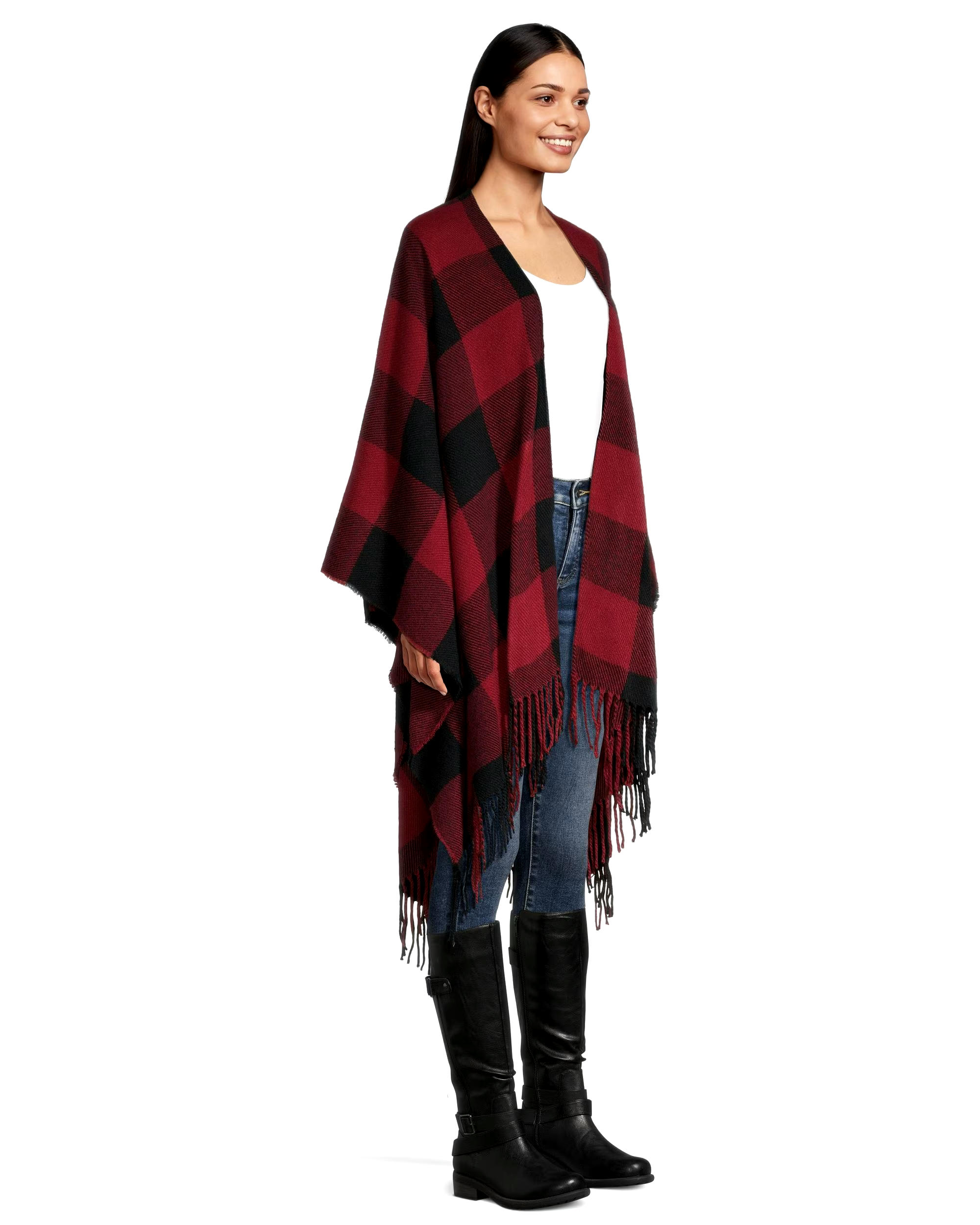 WindRiver Women's Heritage Buffalo Plaid Ruana