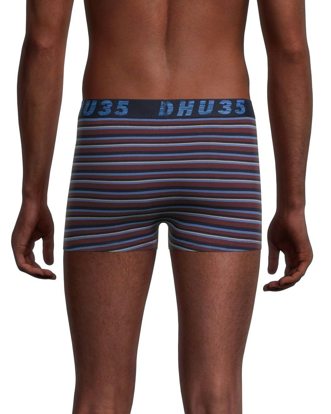 Denver Hayes Men's 2 Pack Fashion Side X Side Cotton Stretch Trunk Briefs with Elastic Waistband