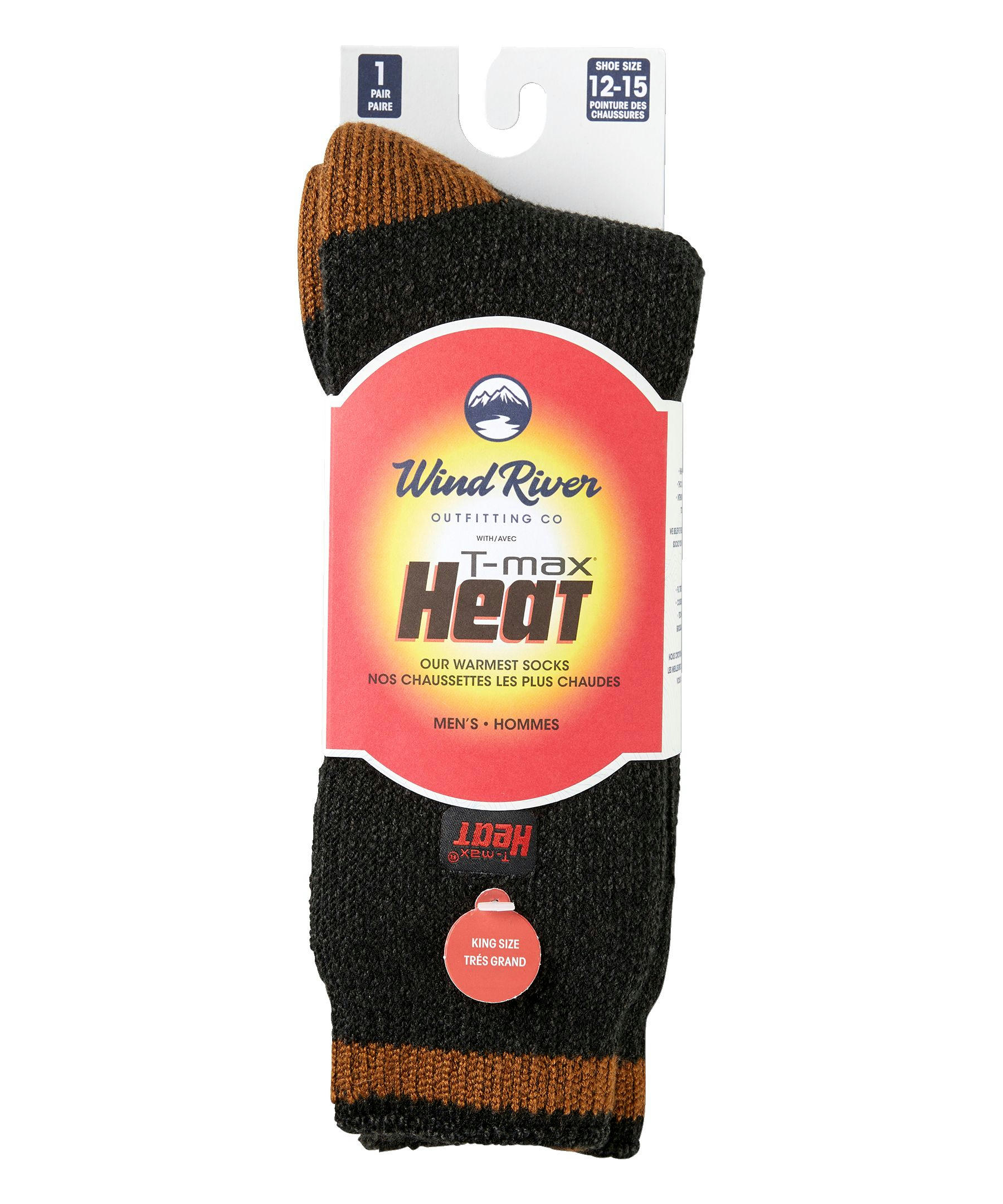 WindRiver Men's T-Max Heat Thermal Large King Size Socks