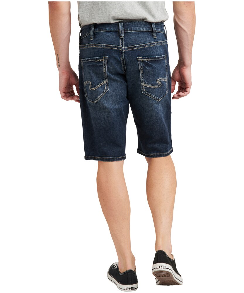 Silver Men's Zac Mid Rise Relaxed Fit Shorts - Dark Wash