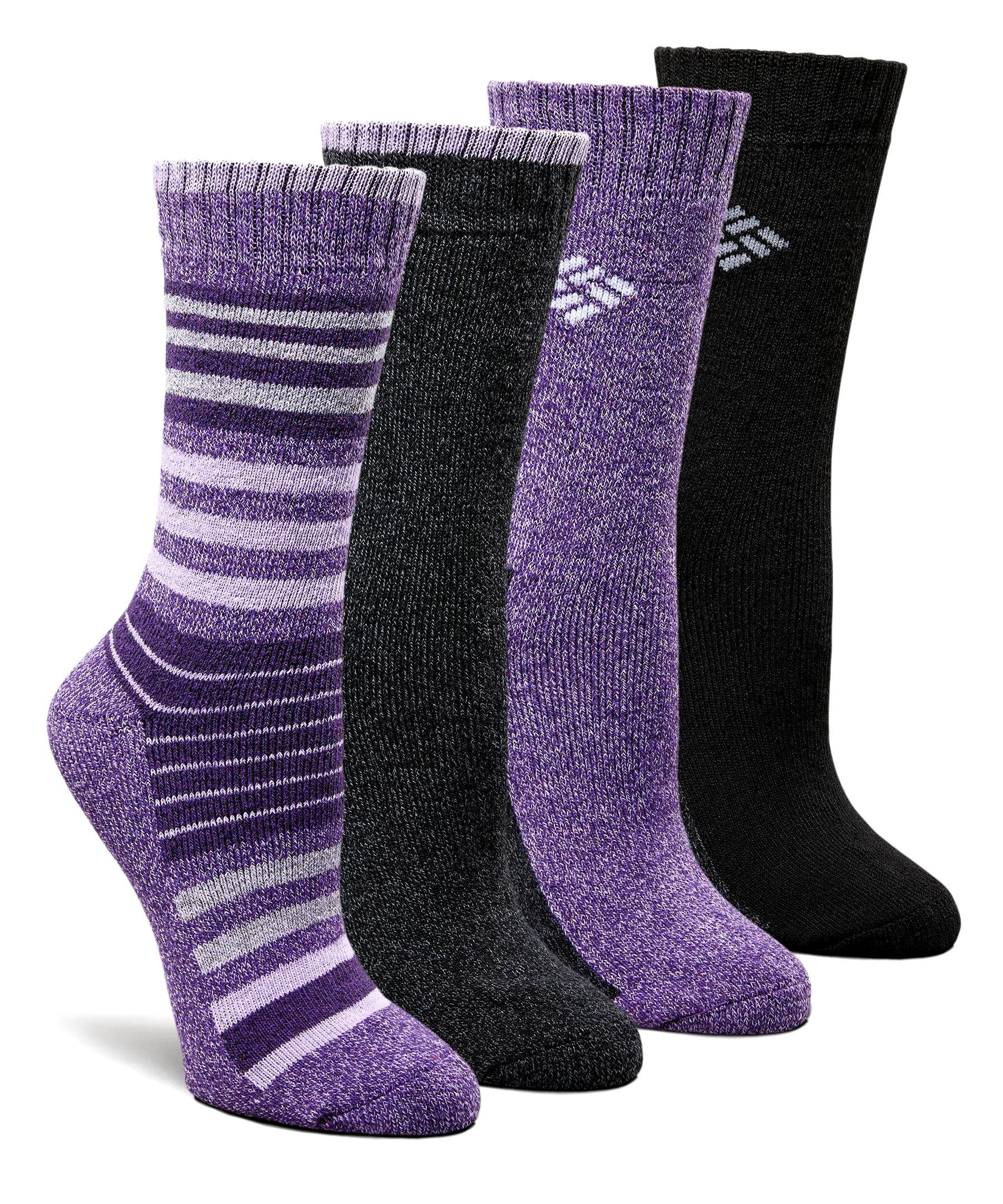 Columbia Women's 4 Pack Stripe Moisture Guard Crew Socks