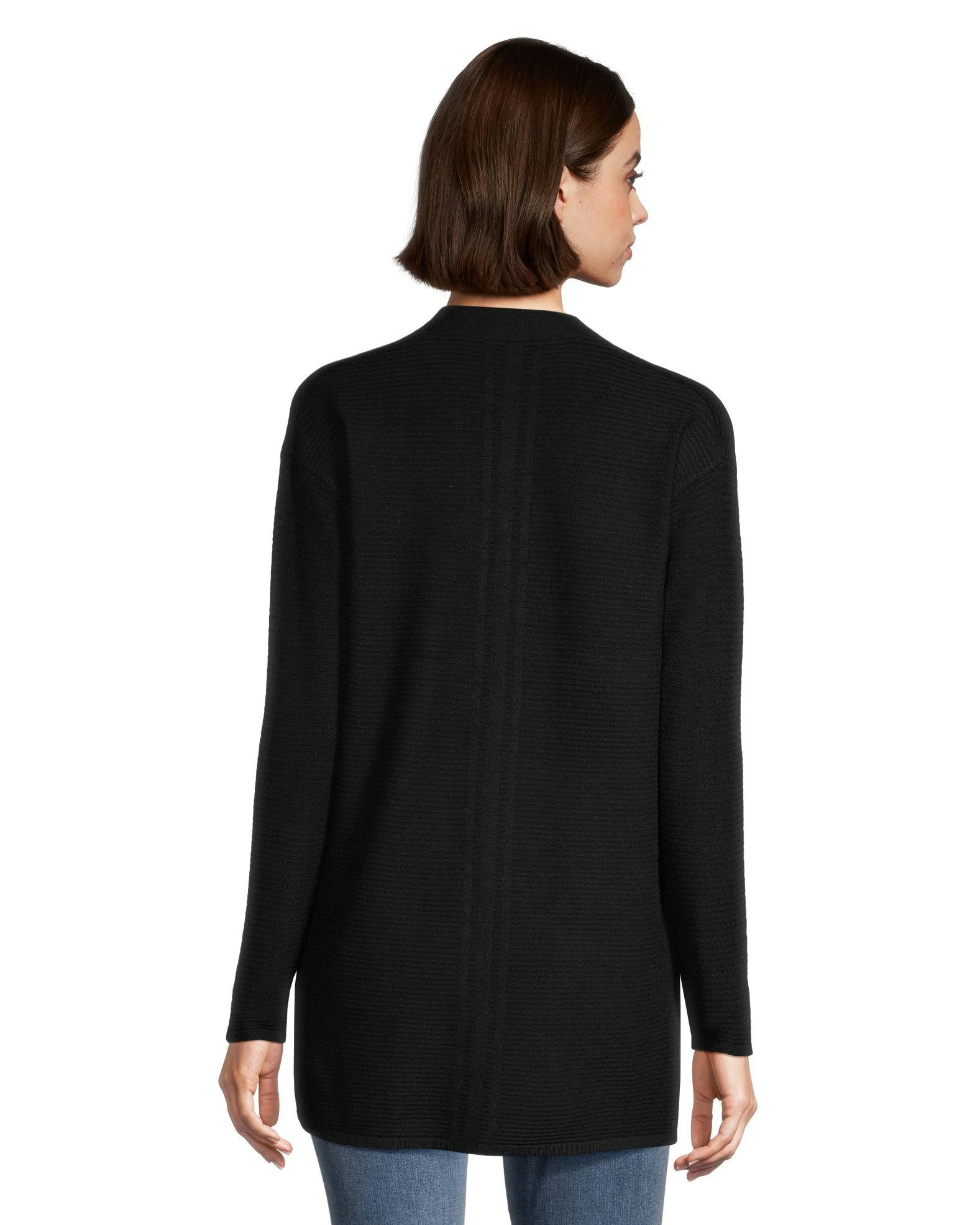 Denver Hayes Women's Semi Fitted Ribbed Open Front Cardigan