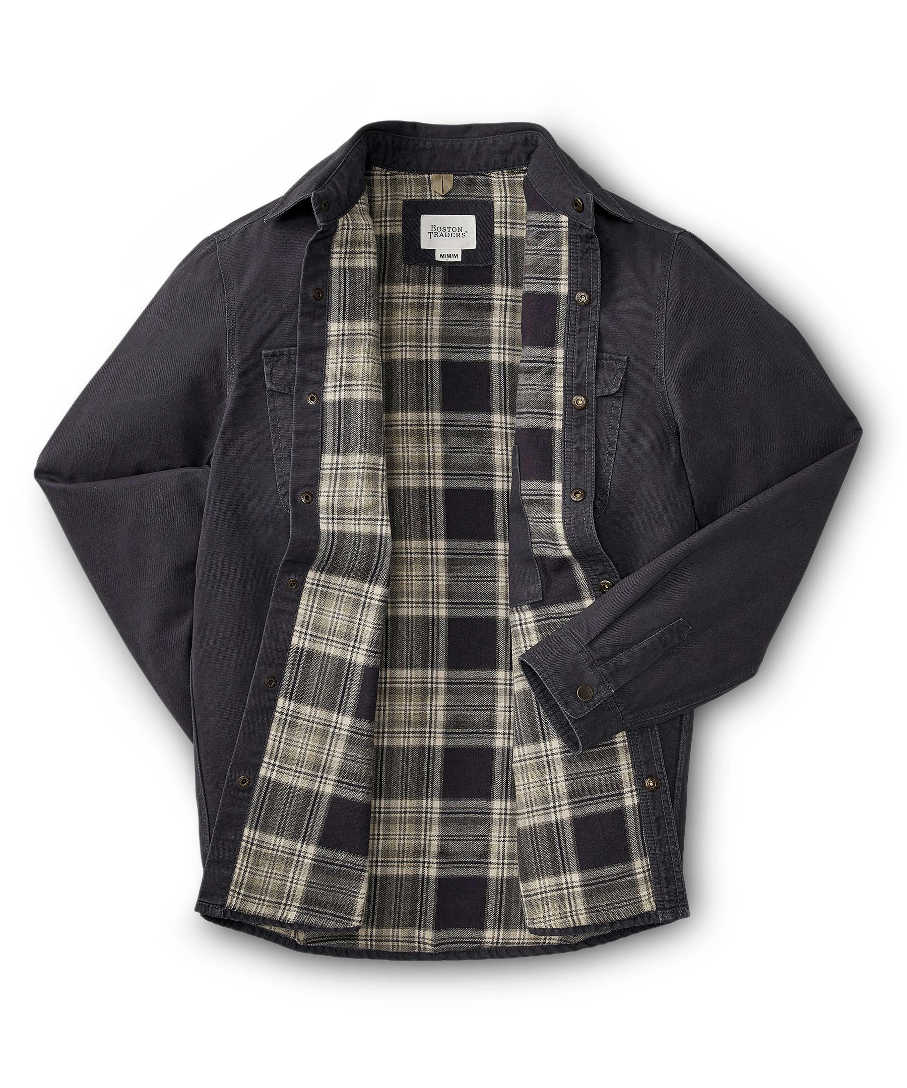 Boston Traders Men's Flannel Lined Cotton Canvas Shacket
