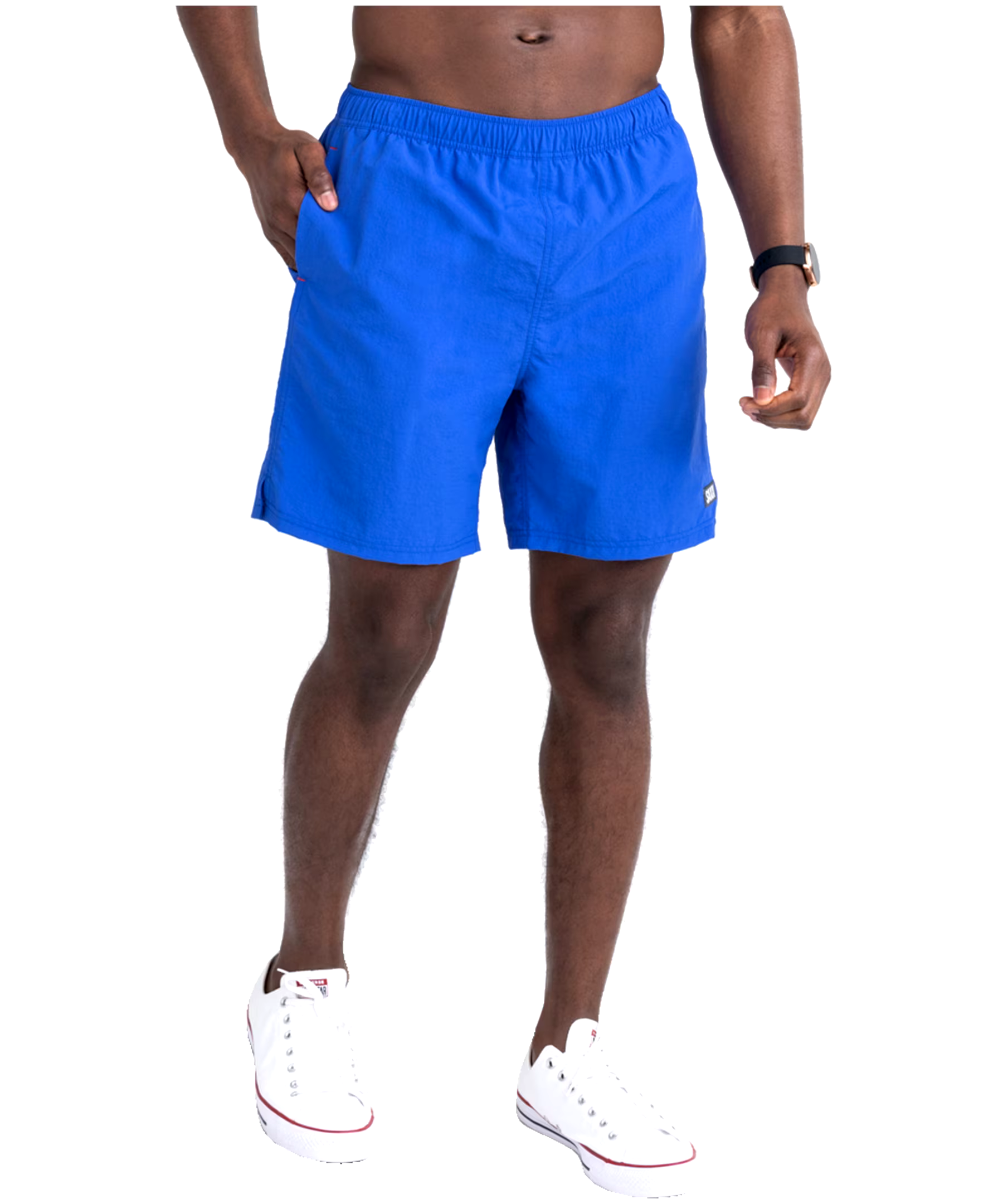 Saxx Men's Go Coastal 2N1 Ballpark Pouch Three D Fit Volley Shorts - Pine Flip - Volley Sport Blue