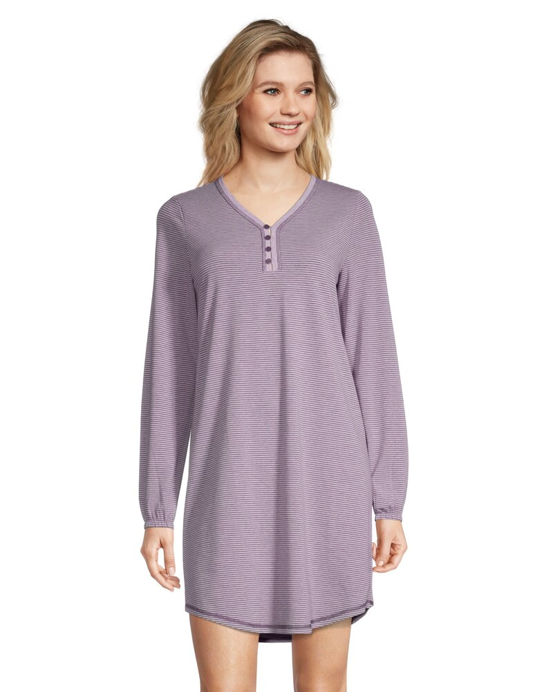 Denver Hayes Women's Jersey Henley Pajama Nightshirt