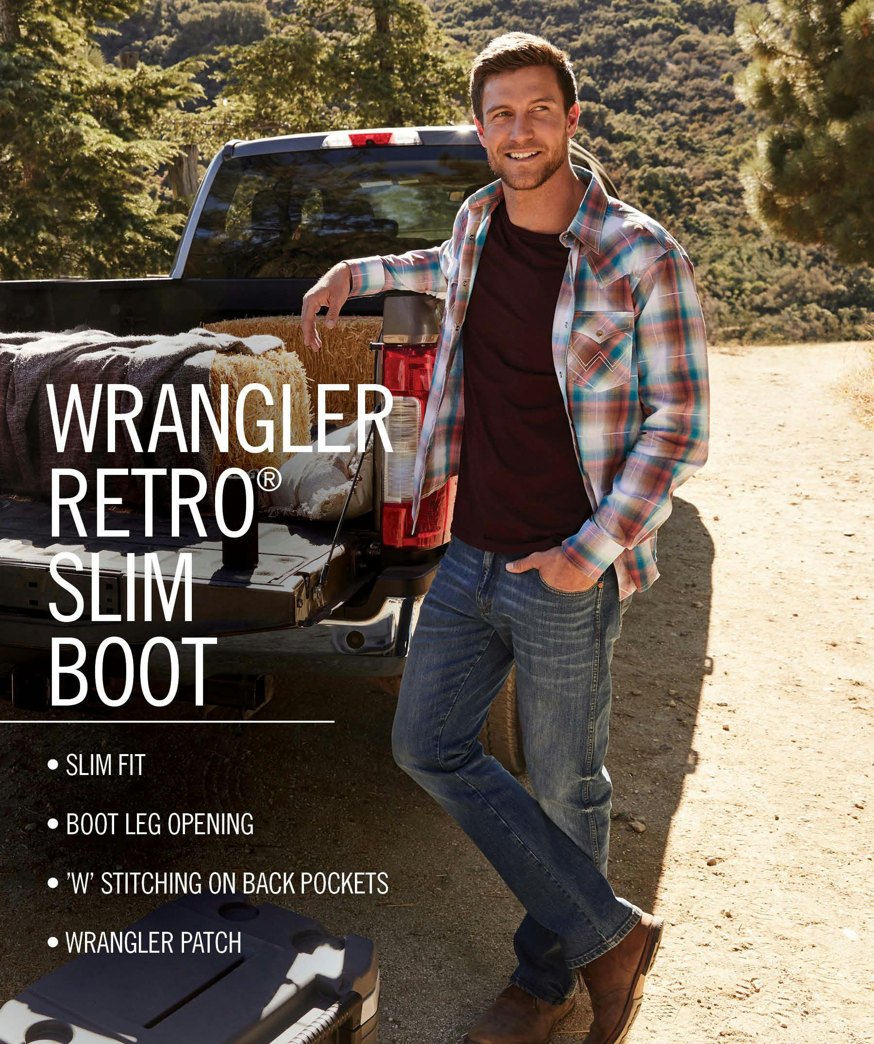 Wrangler Men's Retro Slim Fit Boot Jeans