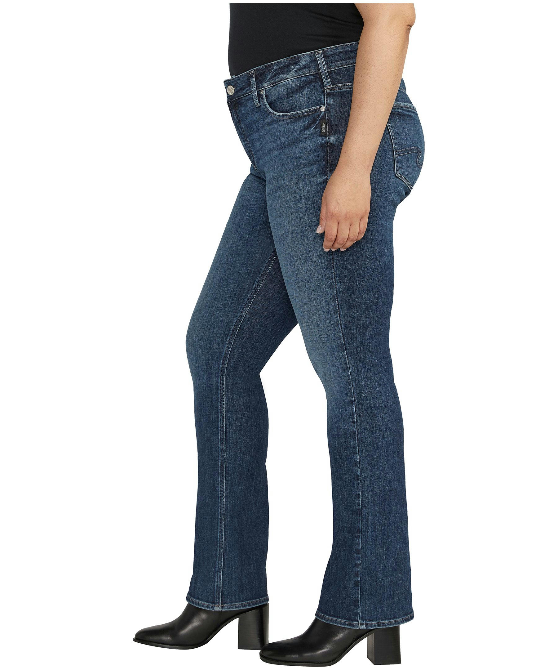 Silver Women's Elyse Mid Rise Curvy Fit Slim Leg Bootcut Jeans