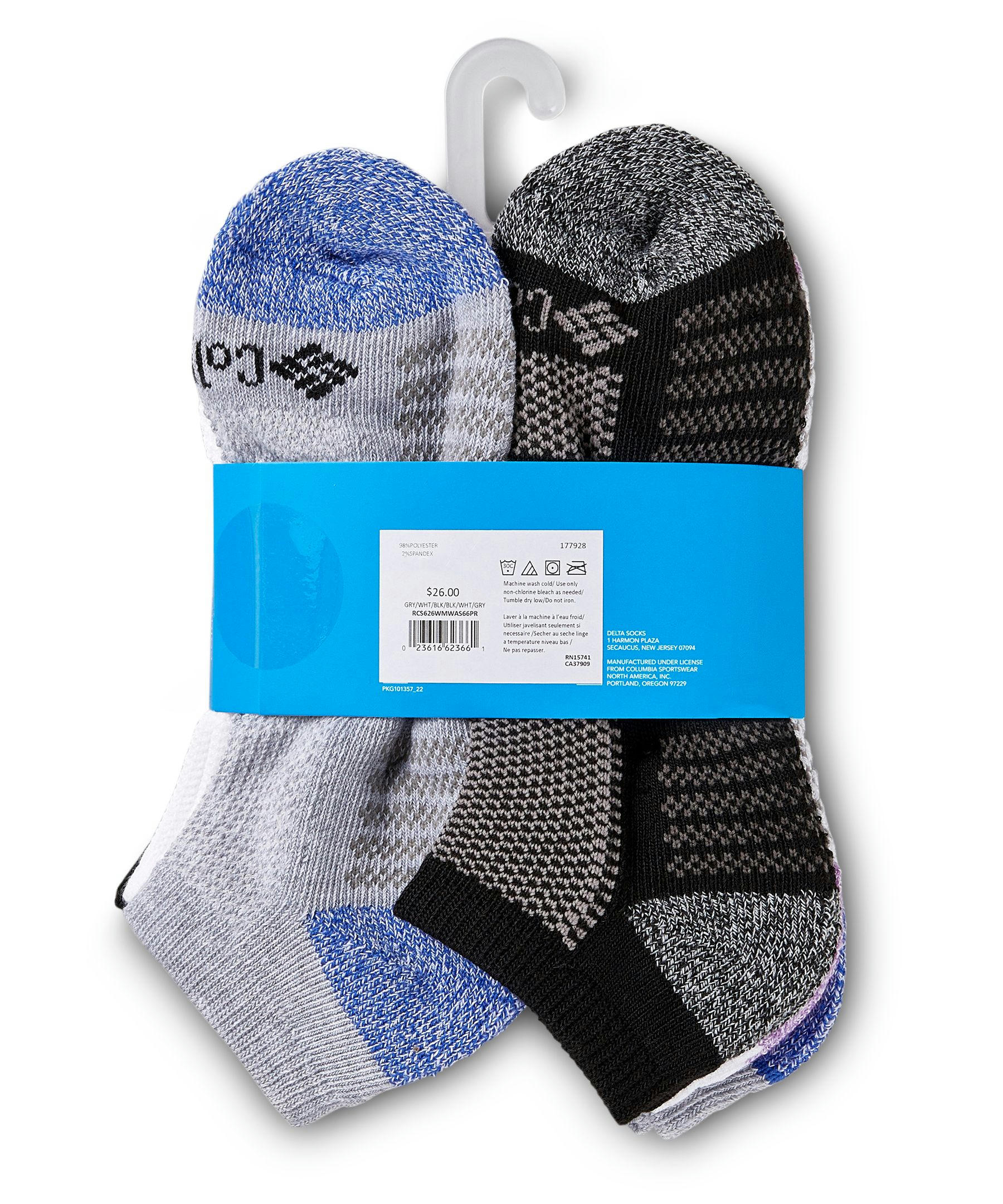 Columbia Women's 6 Pack Athletic Moisture Guard No Show Socks