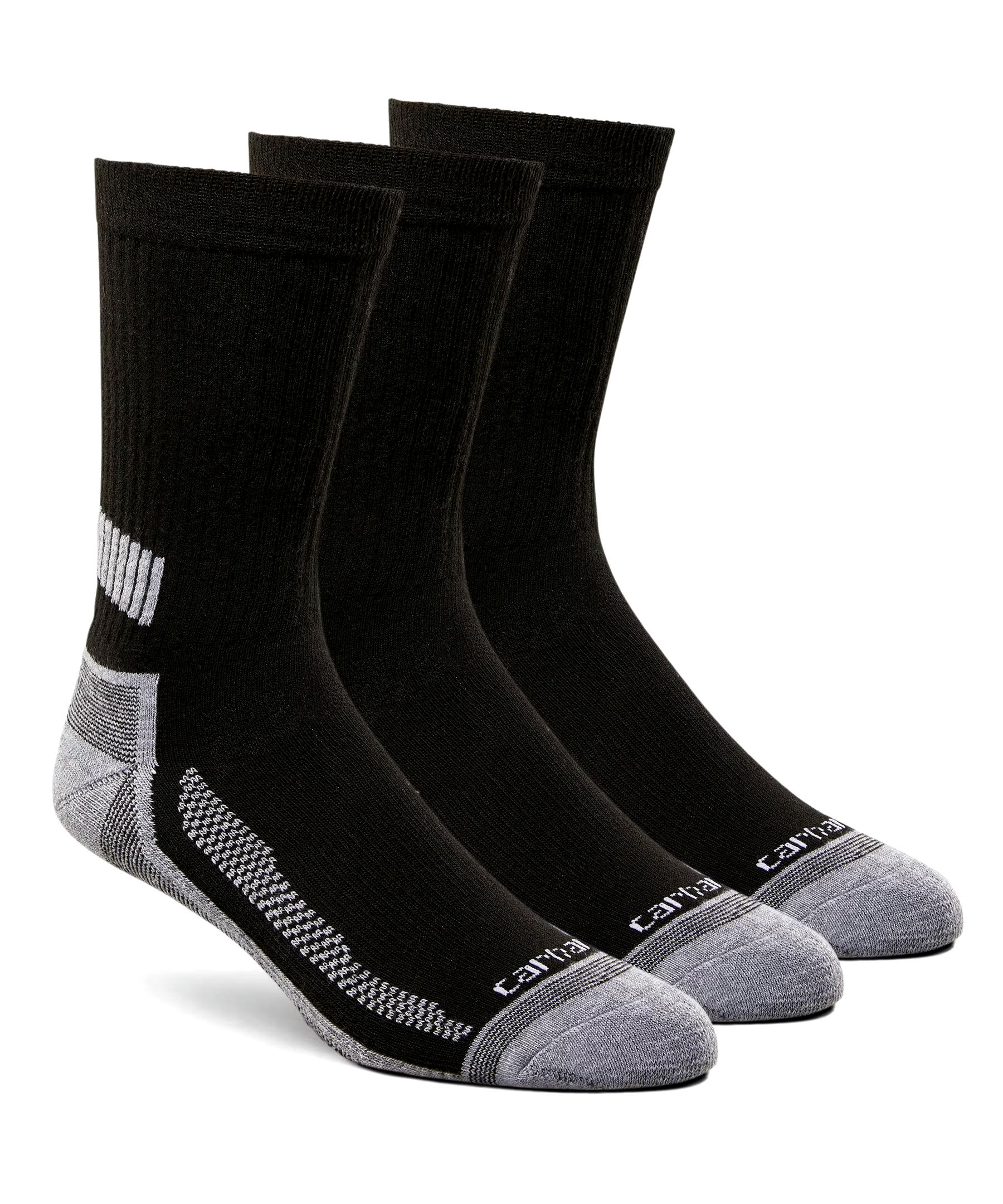 Carhartt Men's Force Midweight Crew Work Socks - 3-Pack