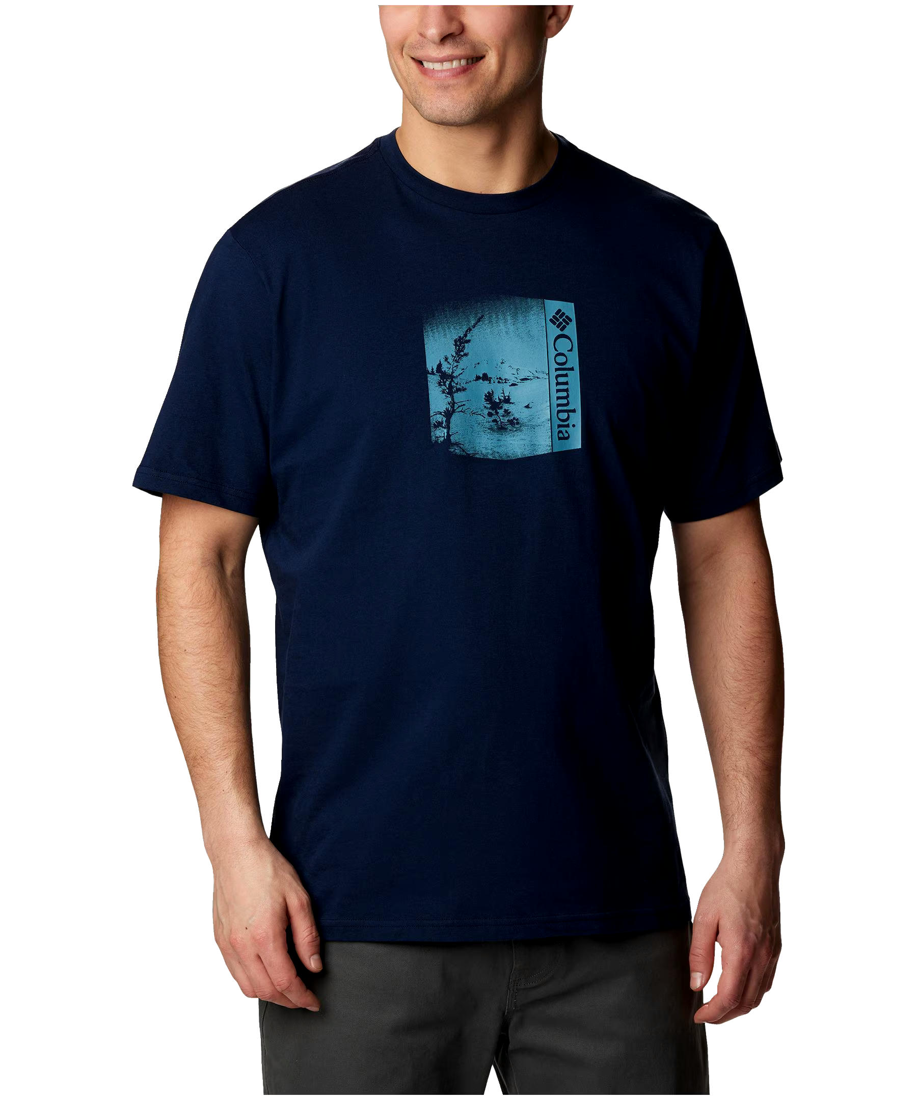 Columbia Men's Rockaway River Logo Graphic Comfort Stretch Crewneck T Shirt