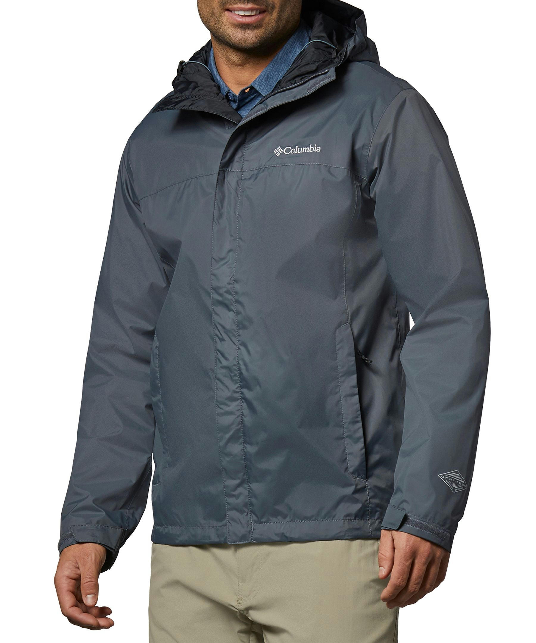 Columbia Men's Watertight II Hooded Rain Jacket, Waterproof, Breathable, Packable, Hiking