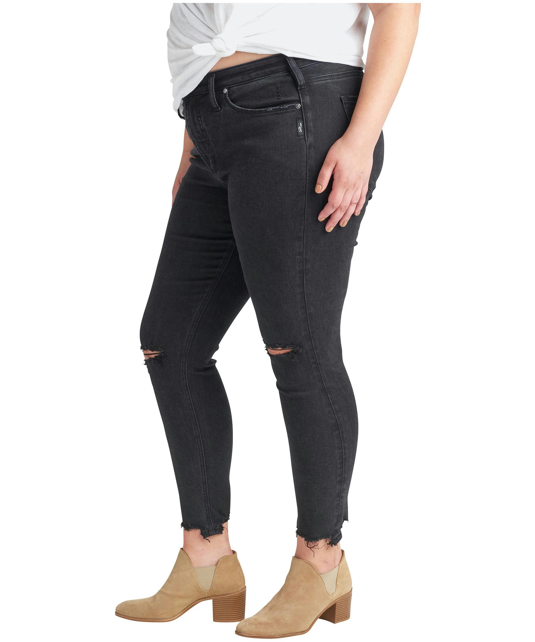 Silver Women's Most Wanted Mid Rise Skinny Jeans Plus Size