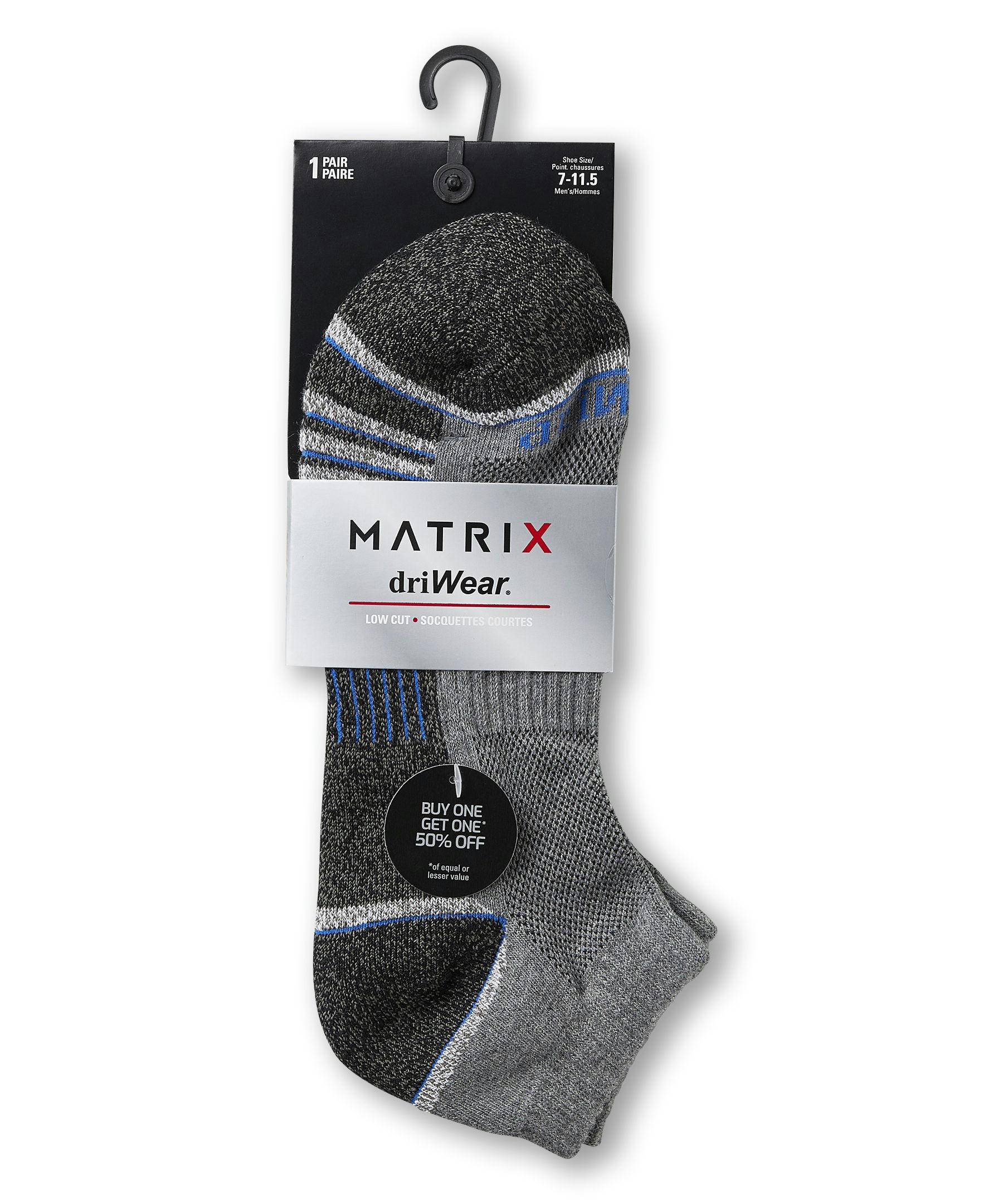 Matrix Men's Driwear Low Cut Cushion Sport Socks