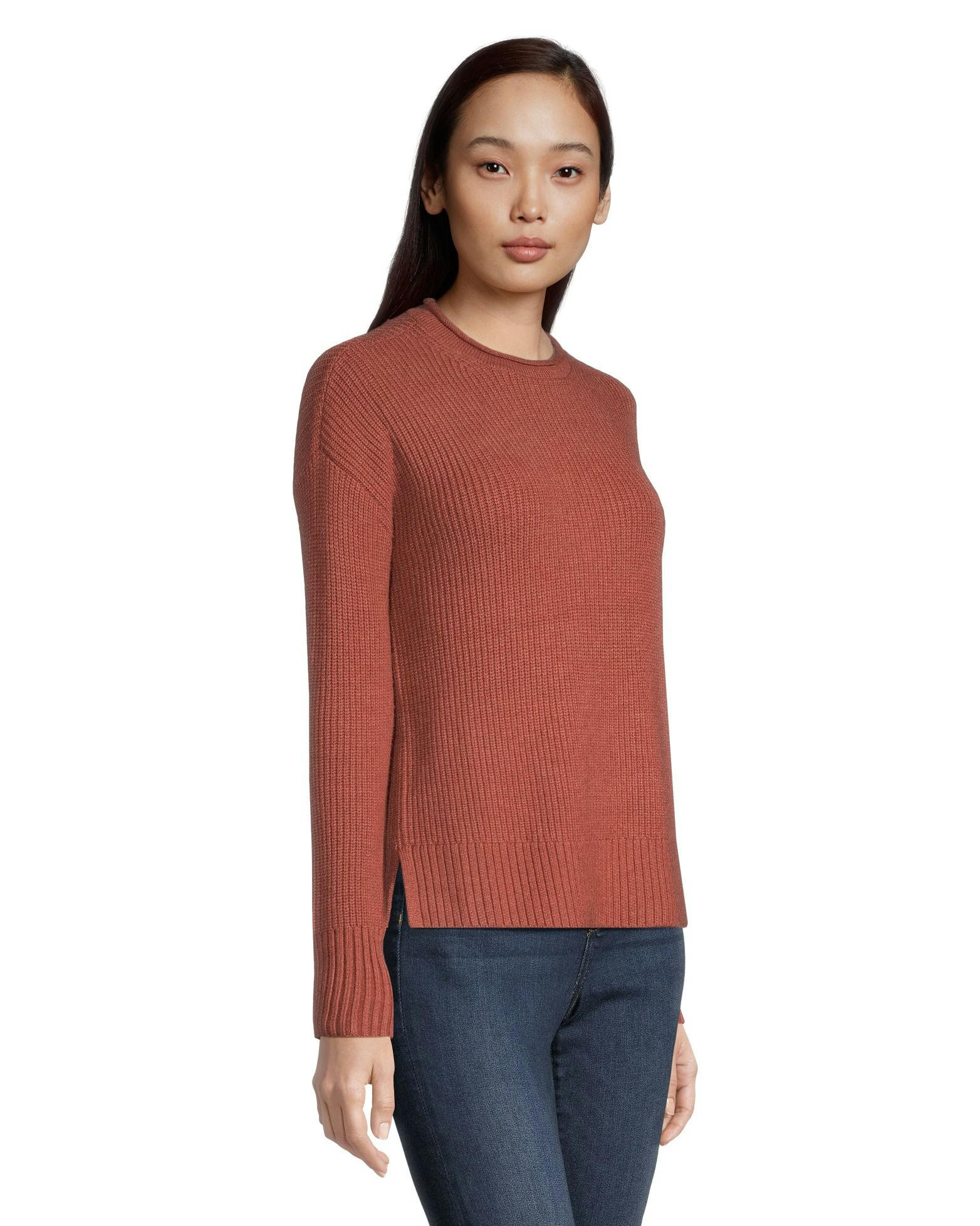 Denver Hayes Women's Cozy Shaker Crew Neck Pullover Sweater