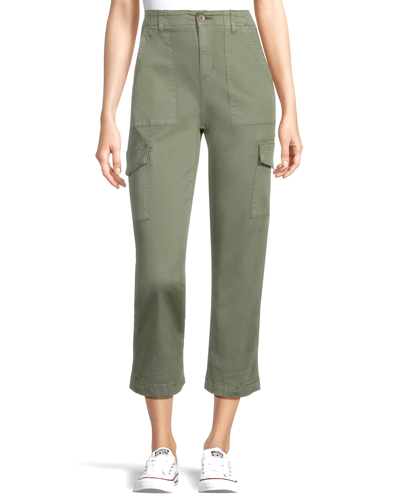 Denver Hayes Women's Garment Wash High Rise Crop Pants