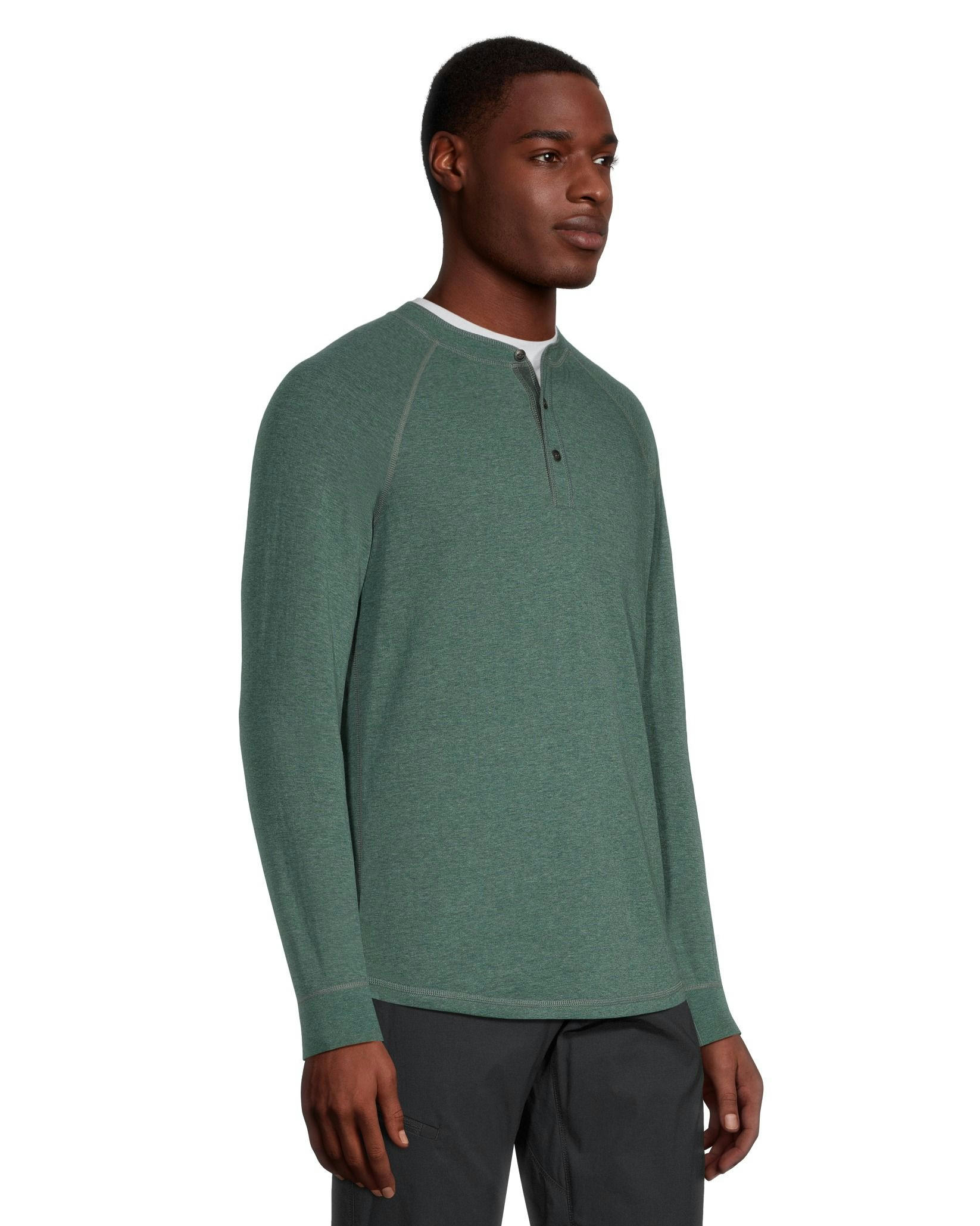 WindRiver Men's Long Sleeve Double Layer Henley