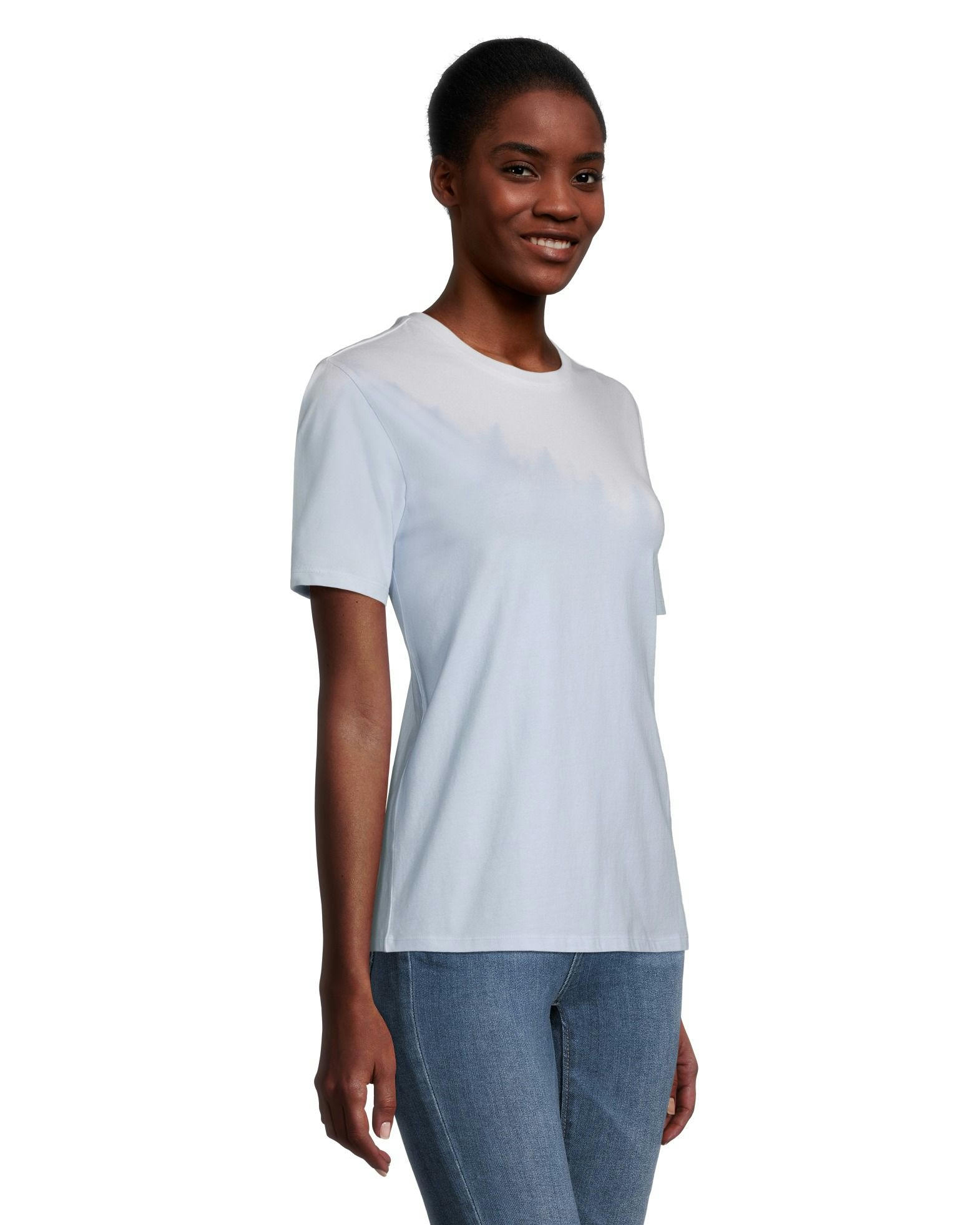 Women's Semi-Fitted Crewneck Tie Dye Graphic T Shirt