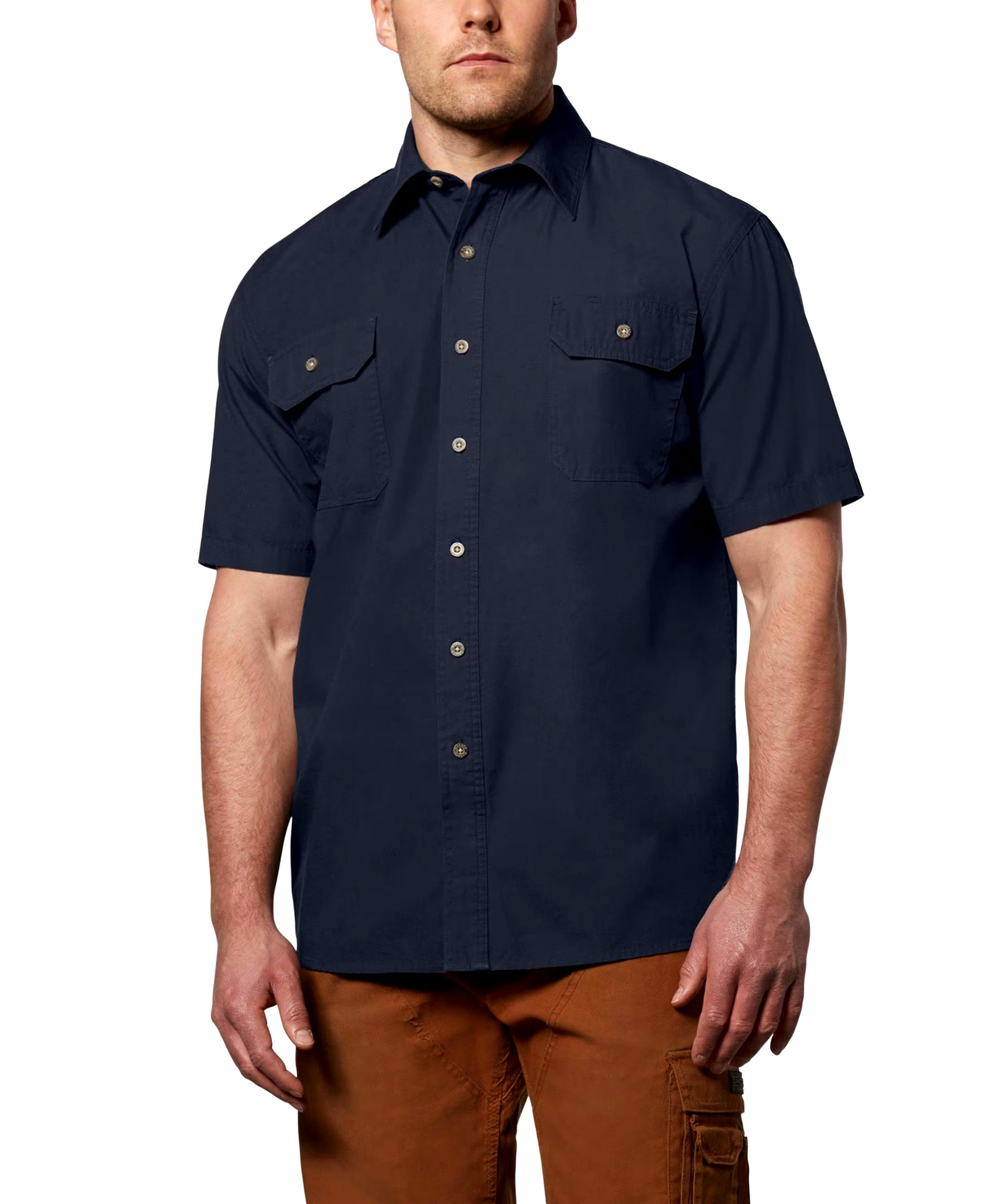 Dakota WorkPro Series Men's Short Sleeve Cotton Canvas Relaxed Fit Contractor Shirt
