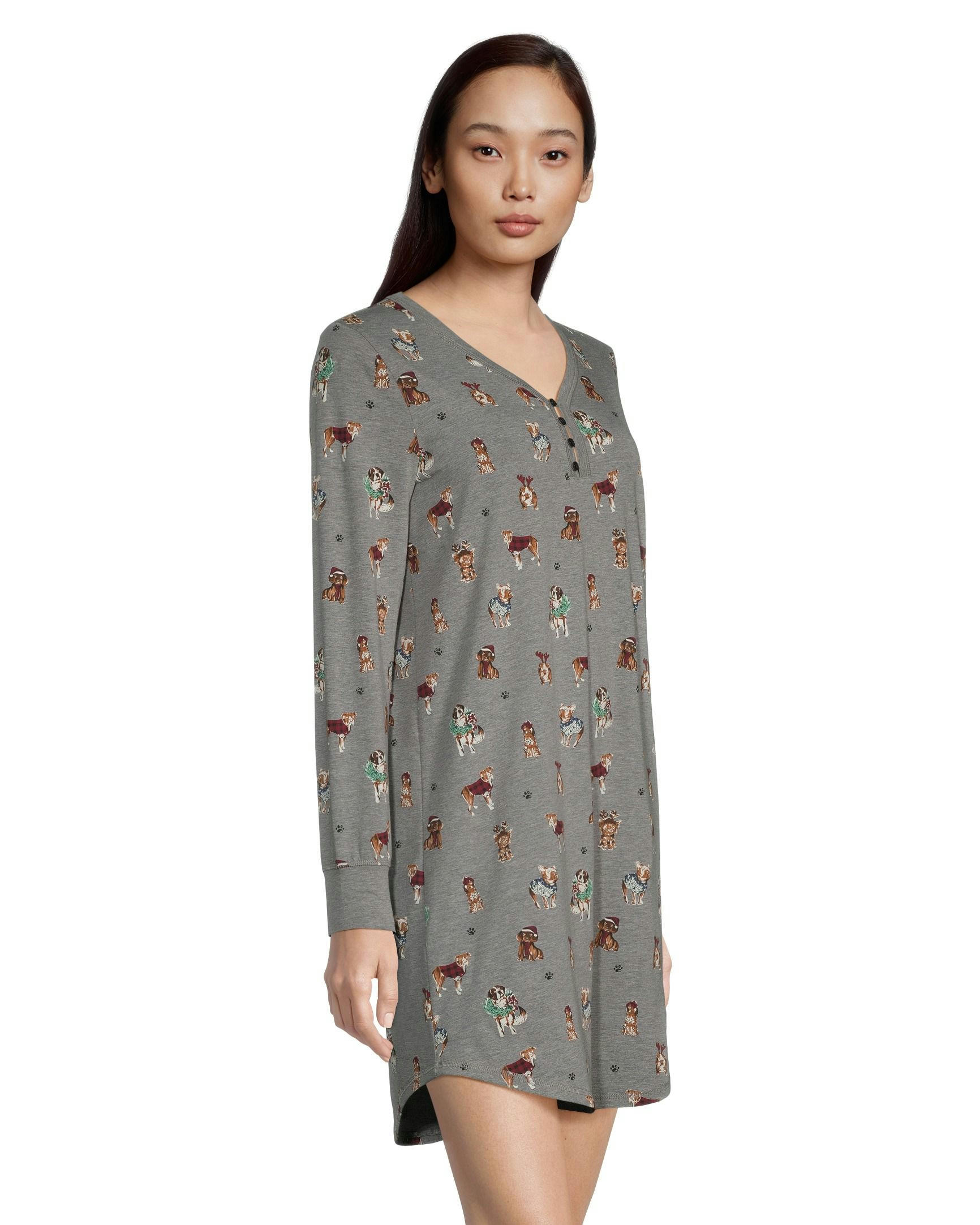 Denver Hayes Women's Jersey Henley Night Shirt