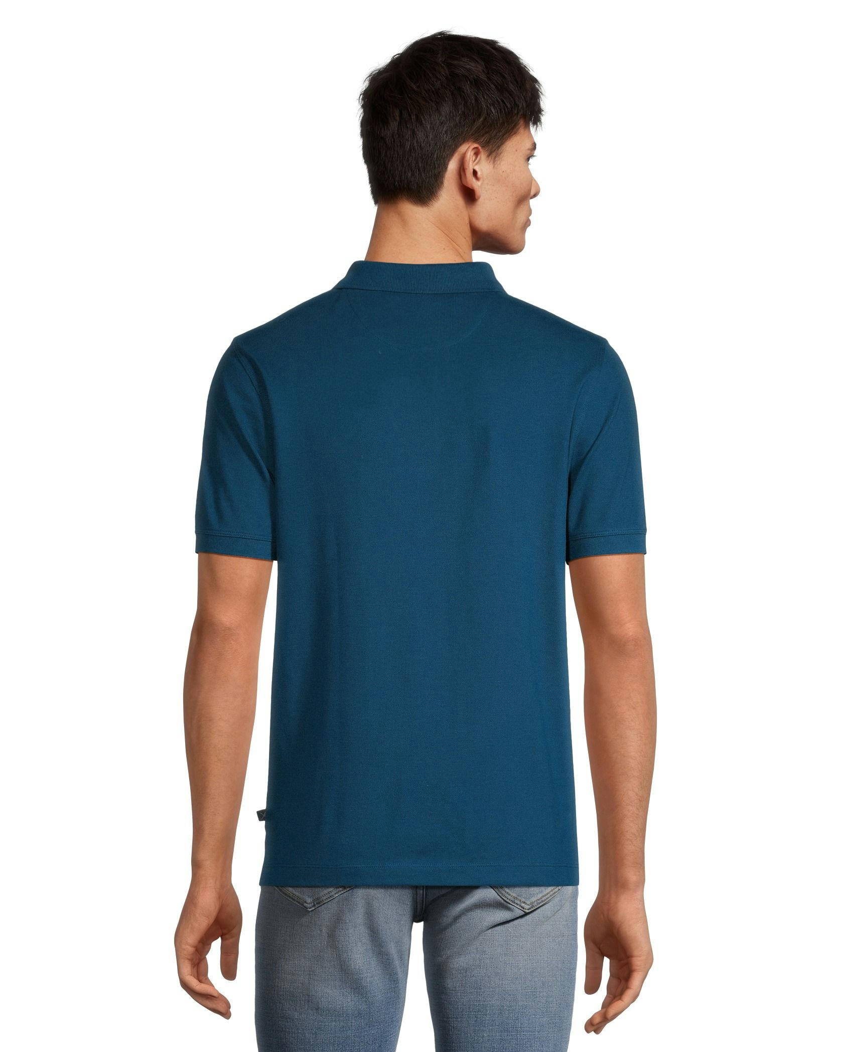 Denver Hayes Men's 50 Wash Stretch Short Sleeve Classic Fit Pique Polo Shirt