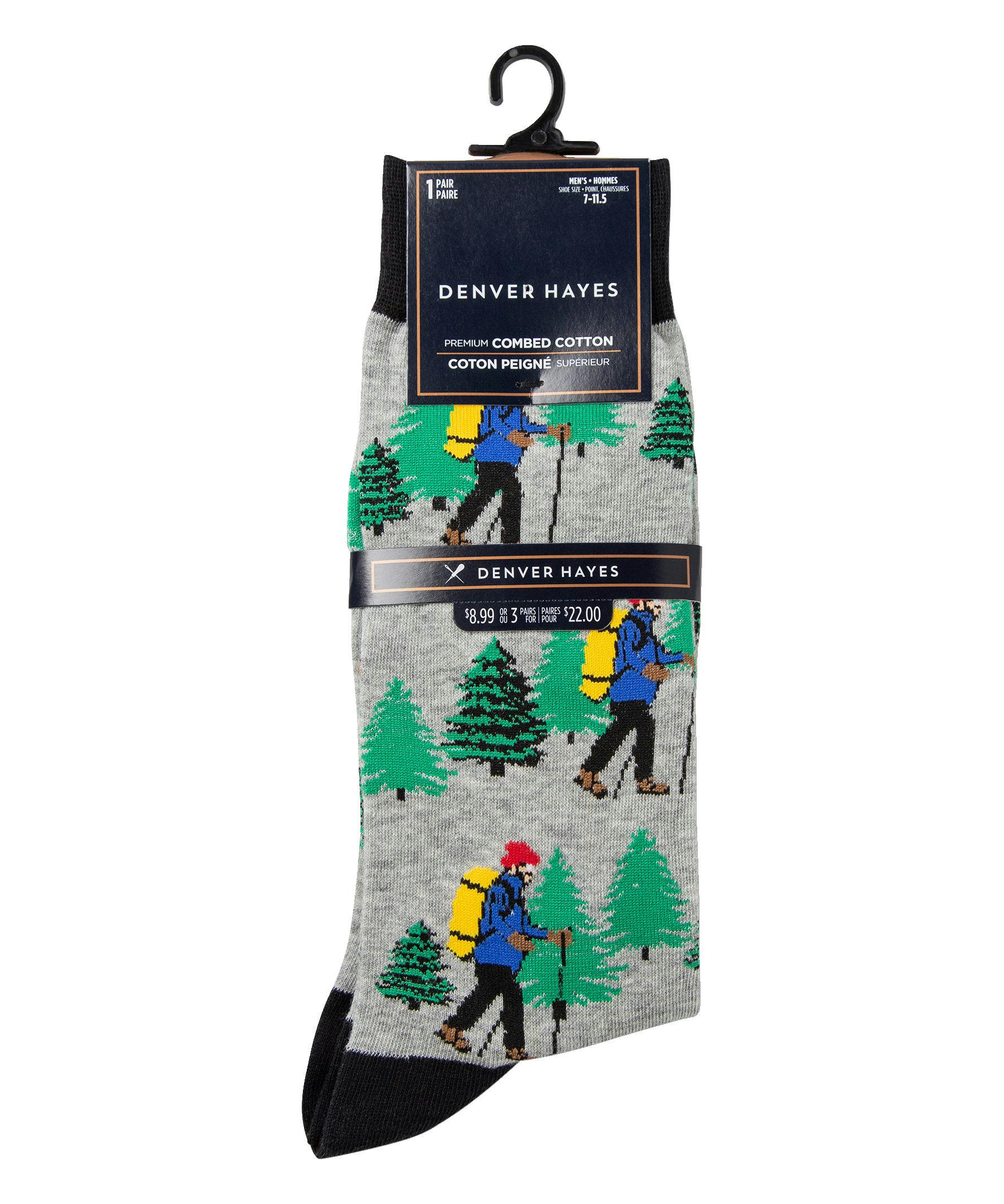 Denver Hayes Men's Novelty Camping Pattern Crew Socks